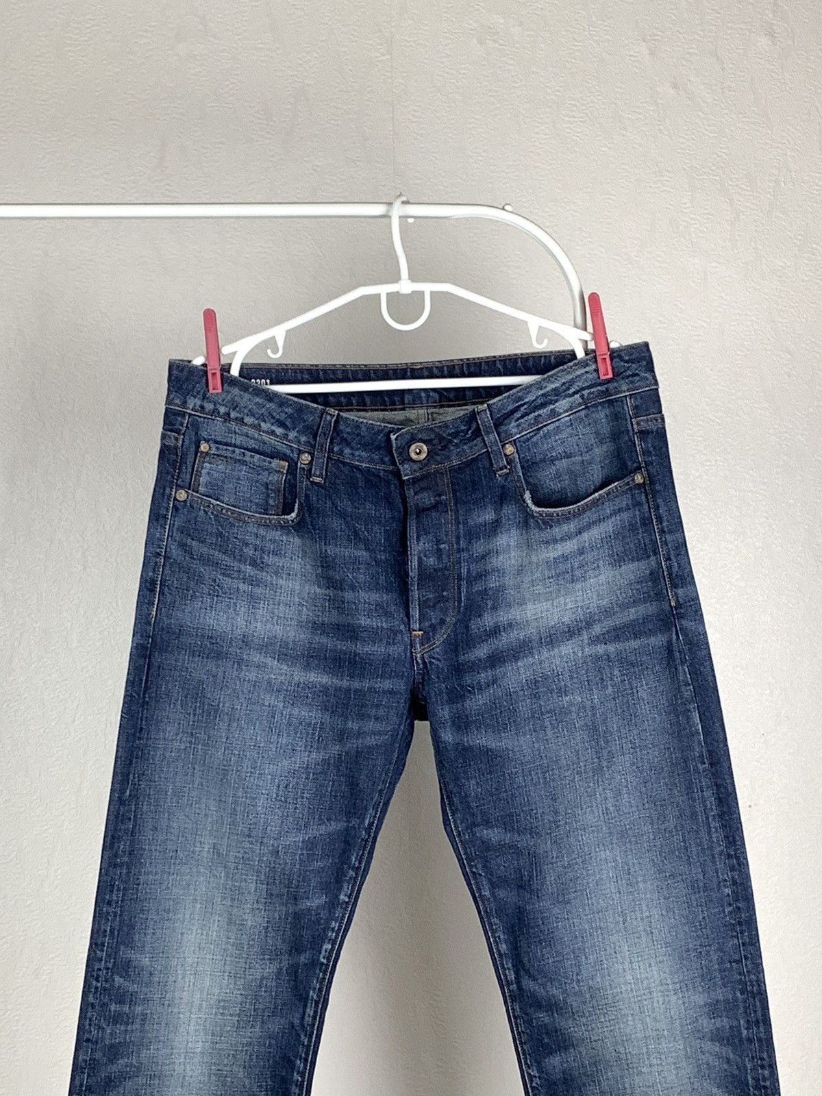 G-Star G-Star Raw 3301 Straight Dark Blue Jeans Y2K Men 34 x 34 Size US 34 / EU 50 - 5 Thumbnail