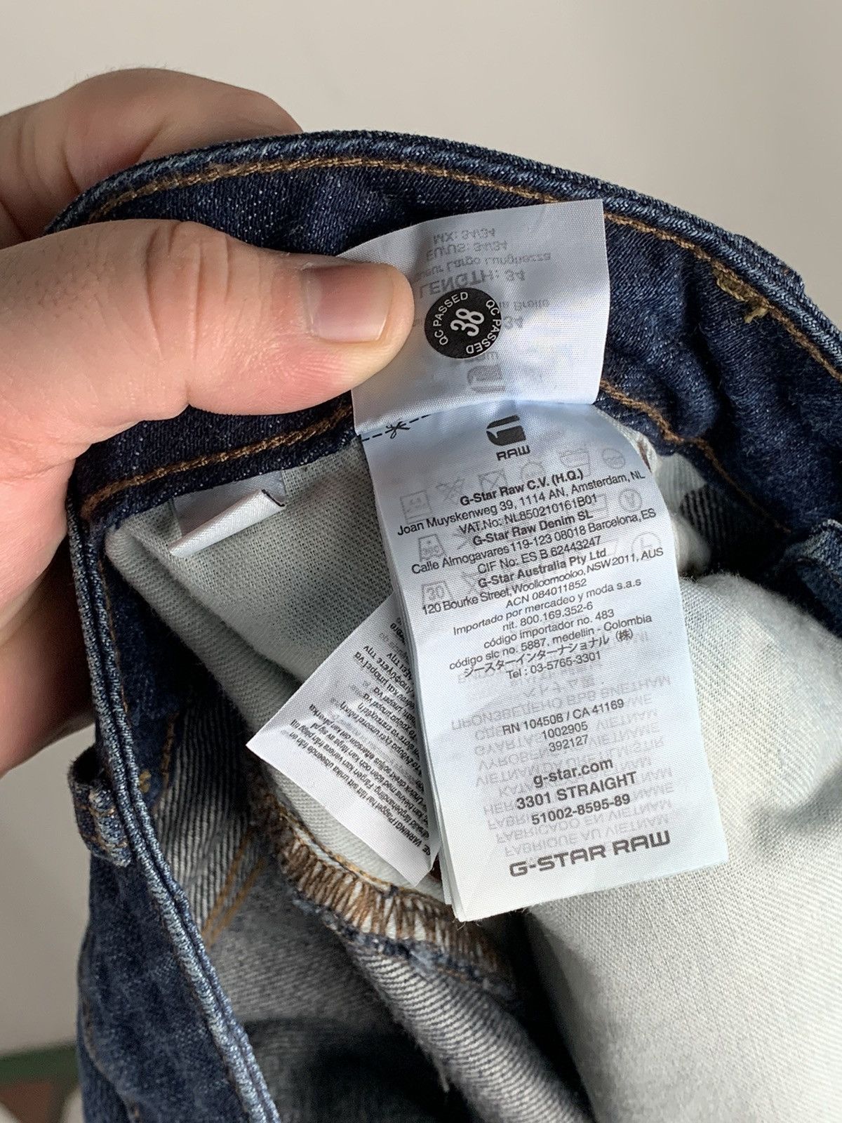 G-Star G-Star Raw 3301 Straight Dark Blue Jeans Y2K Men 34 x 34 Size US 34 / EU 50 - 16 Thumbnail