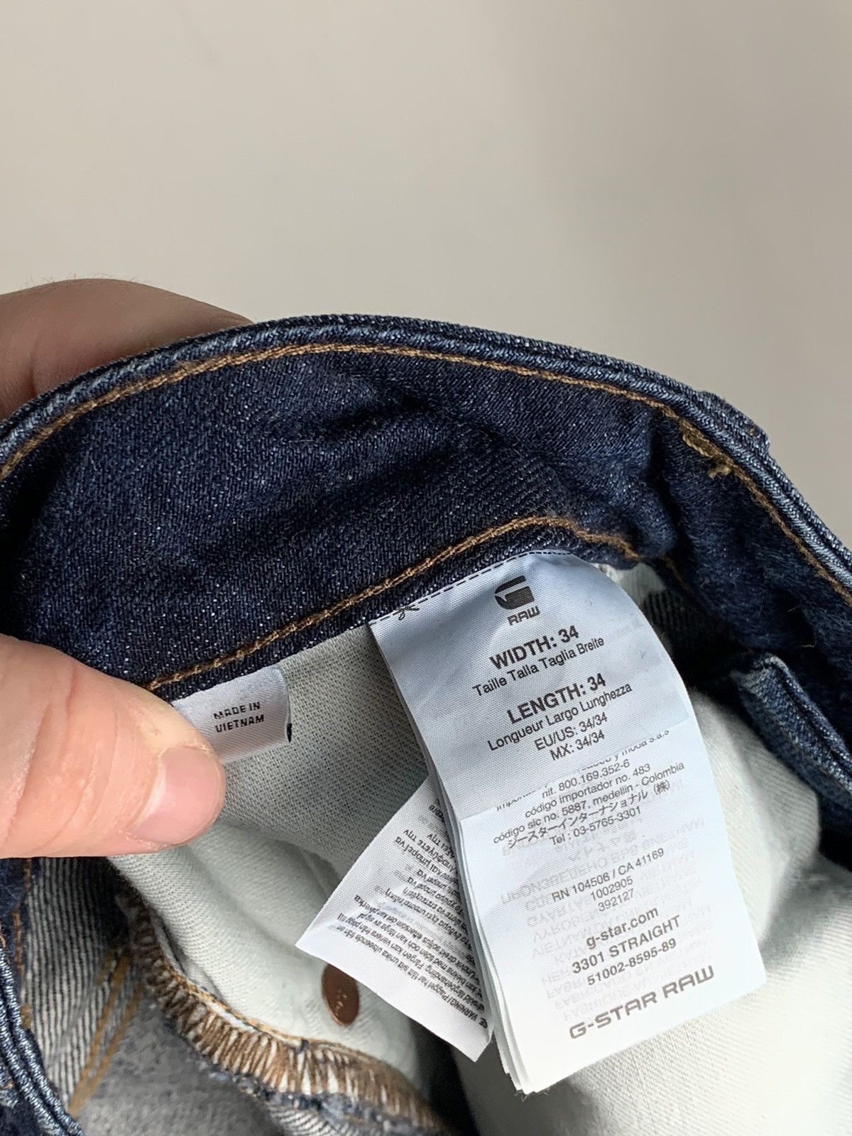 G-Star G-Star Raw 3301 Straight Dark Blue Jeans Y2K Men 34 x 34 Size US 34 / EU 50 - 15 Thumbnail
