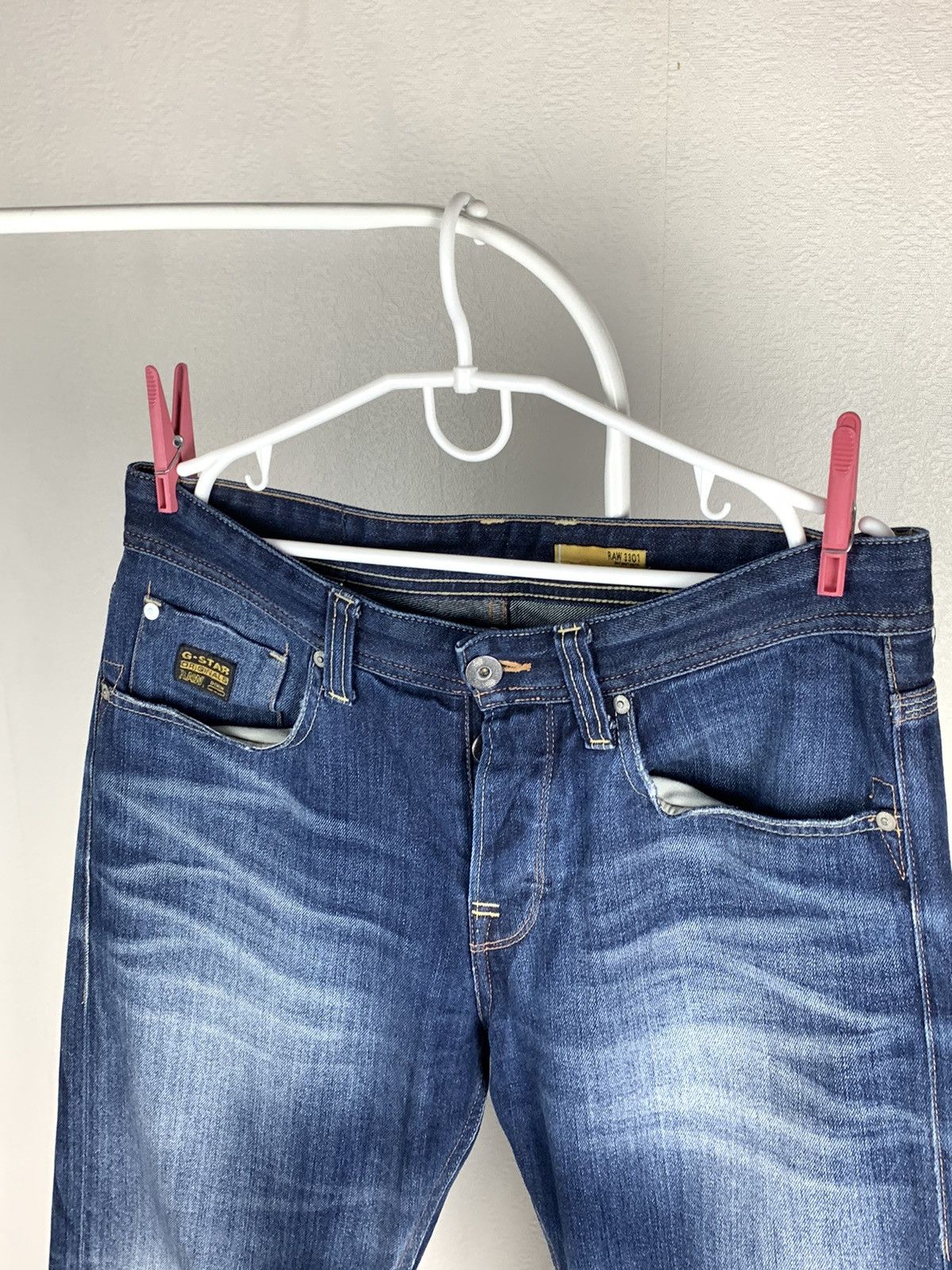 G-Star G-Star Raw 3301 Jeans Men Y2K Washed Style Jeans Size US 33 - 7 Thumbnail