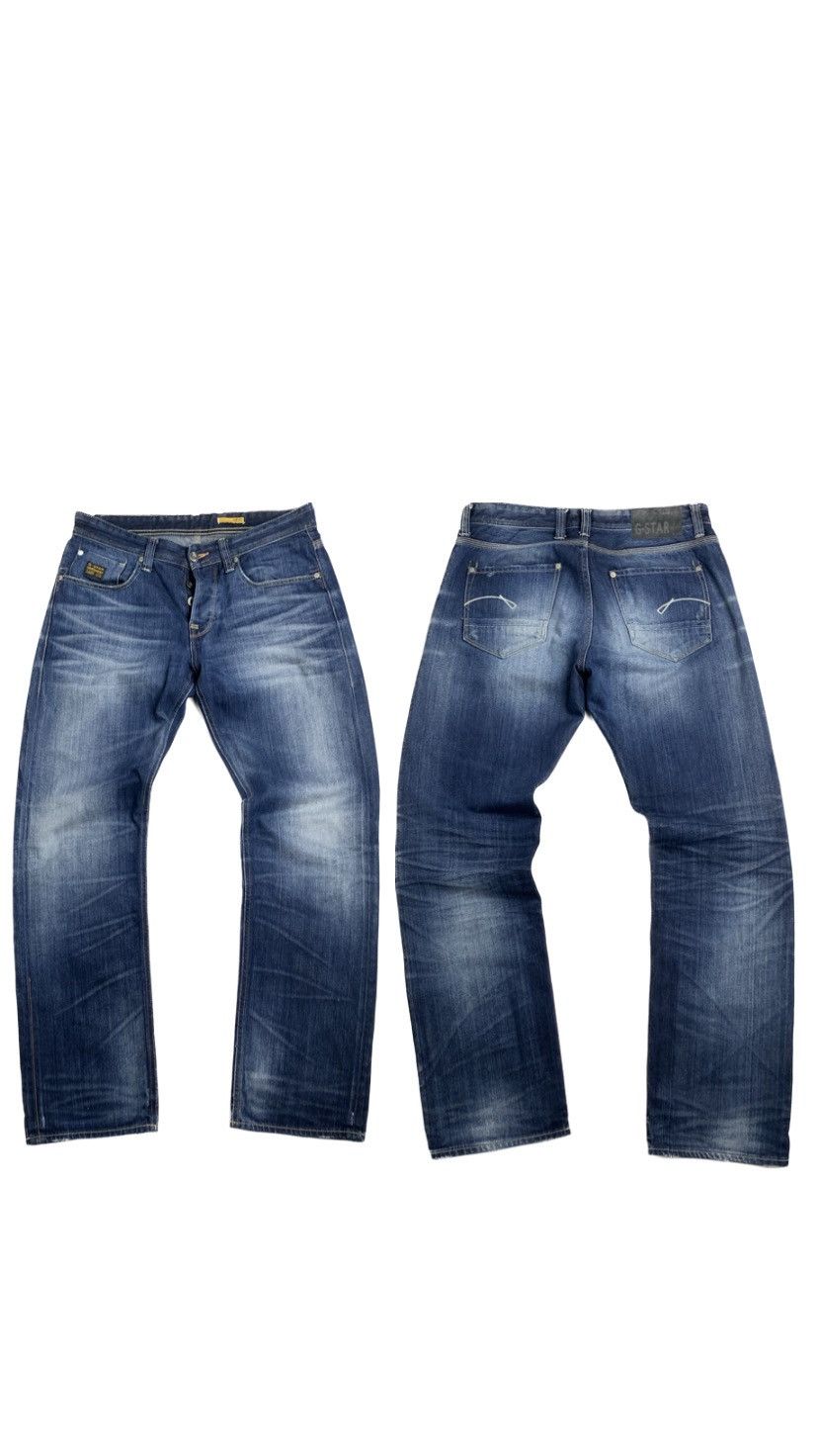 G-Star G-Star Raw 3301 Jeans Men Y2K Washed Style Jeans Size US 33 - 2 Thumbnail