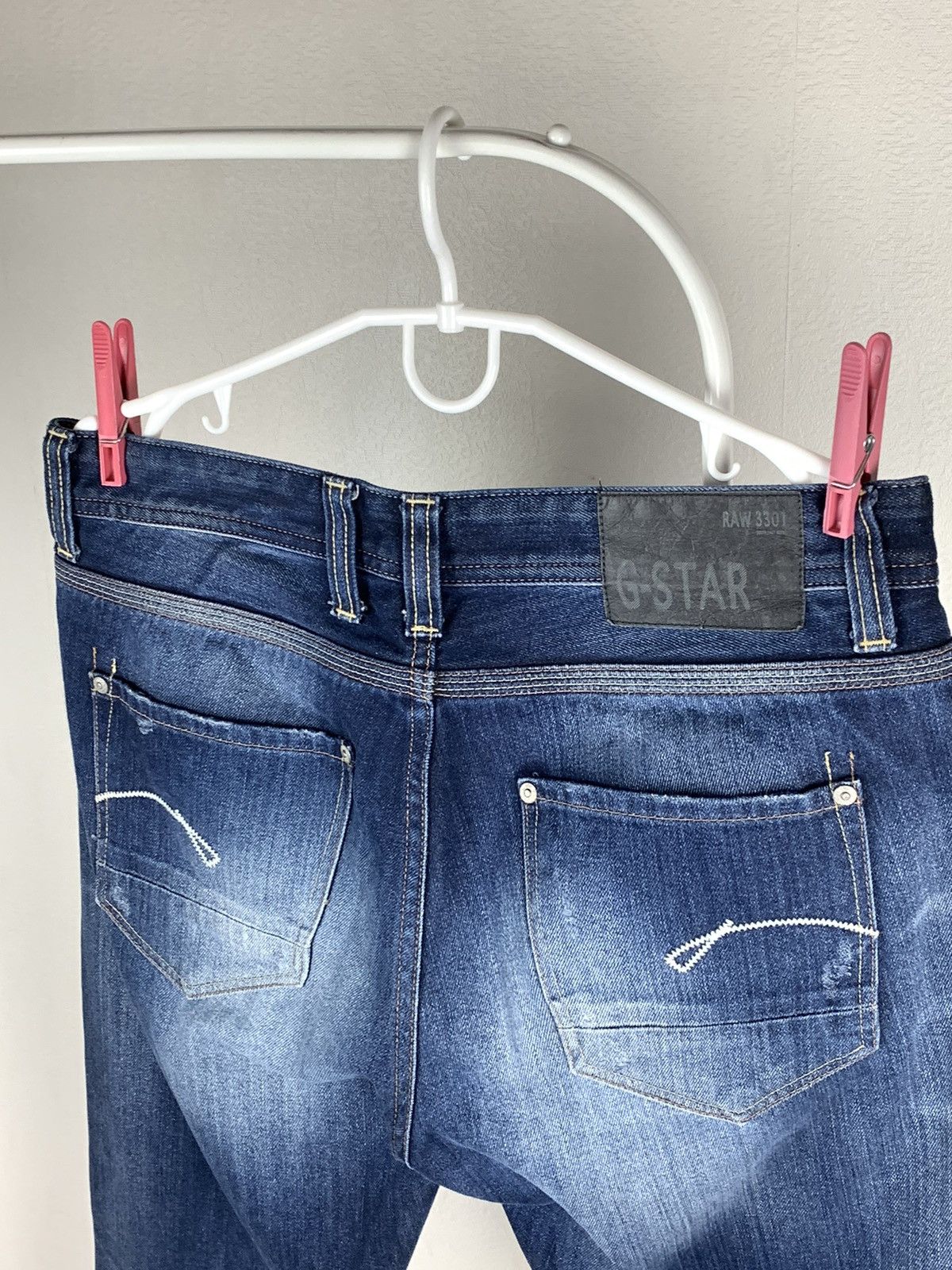 G-Star G-Star Raw 3301 Jeans Men Y2K Washed Style Jeans Size US 33 - 12 Thumbnail