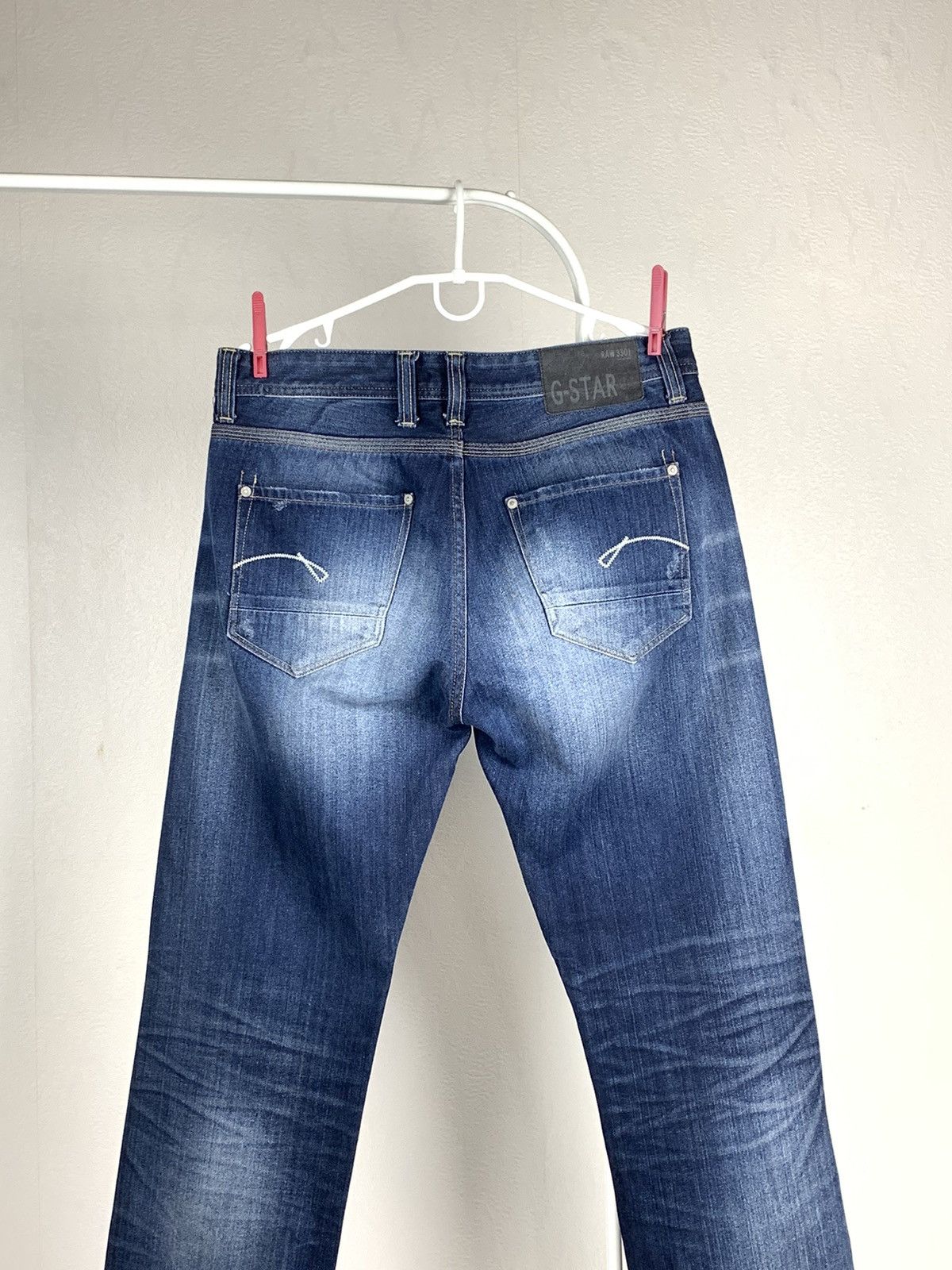 G-Star G-Star Raw 3301 Jeans Men Y2K Washed Style Jeans Size US 33 - 10 Thumbnail