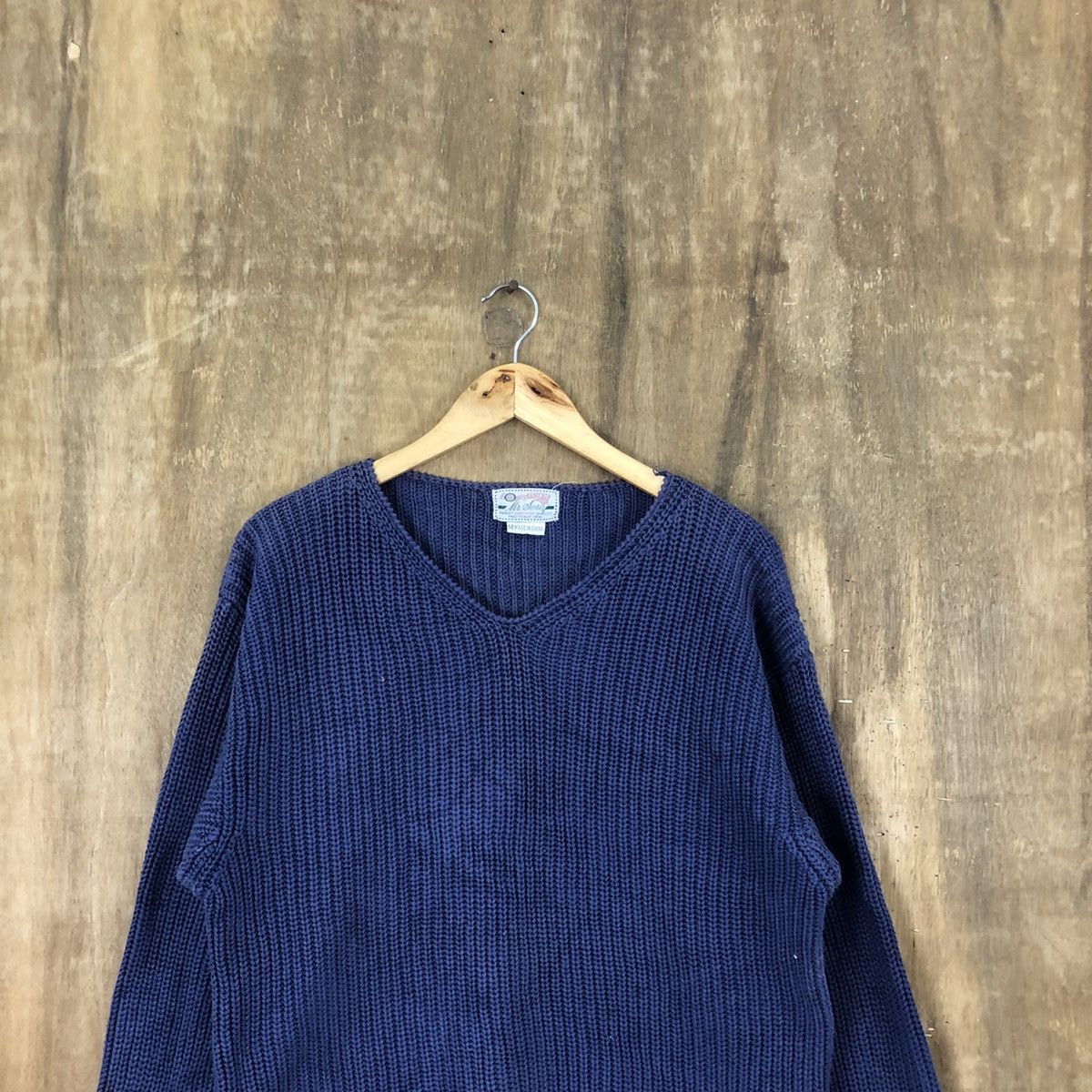 Aran Isles Knitwear Vintage Mr Soro FADED Dark Blue Knitwear sweater #041 Size US L / EU 52-54 / 3 - 2 Thumbnail