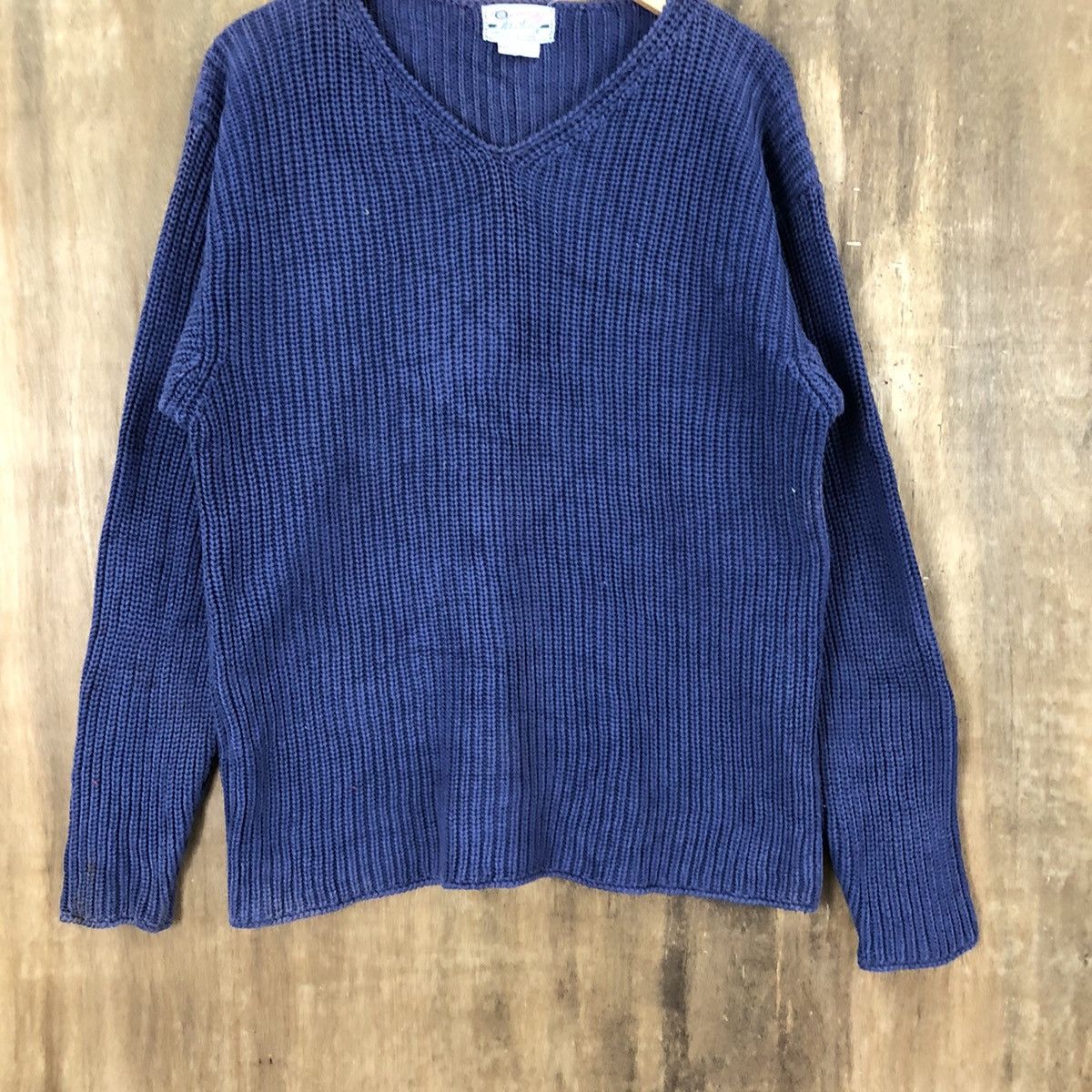 Aran Isles Knitwear Vintage Mr Soro FADED Dark Blue Knitwear sweater #041 Size US L / EU 52-54 / 3 - 3 Thumbnail