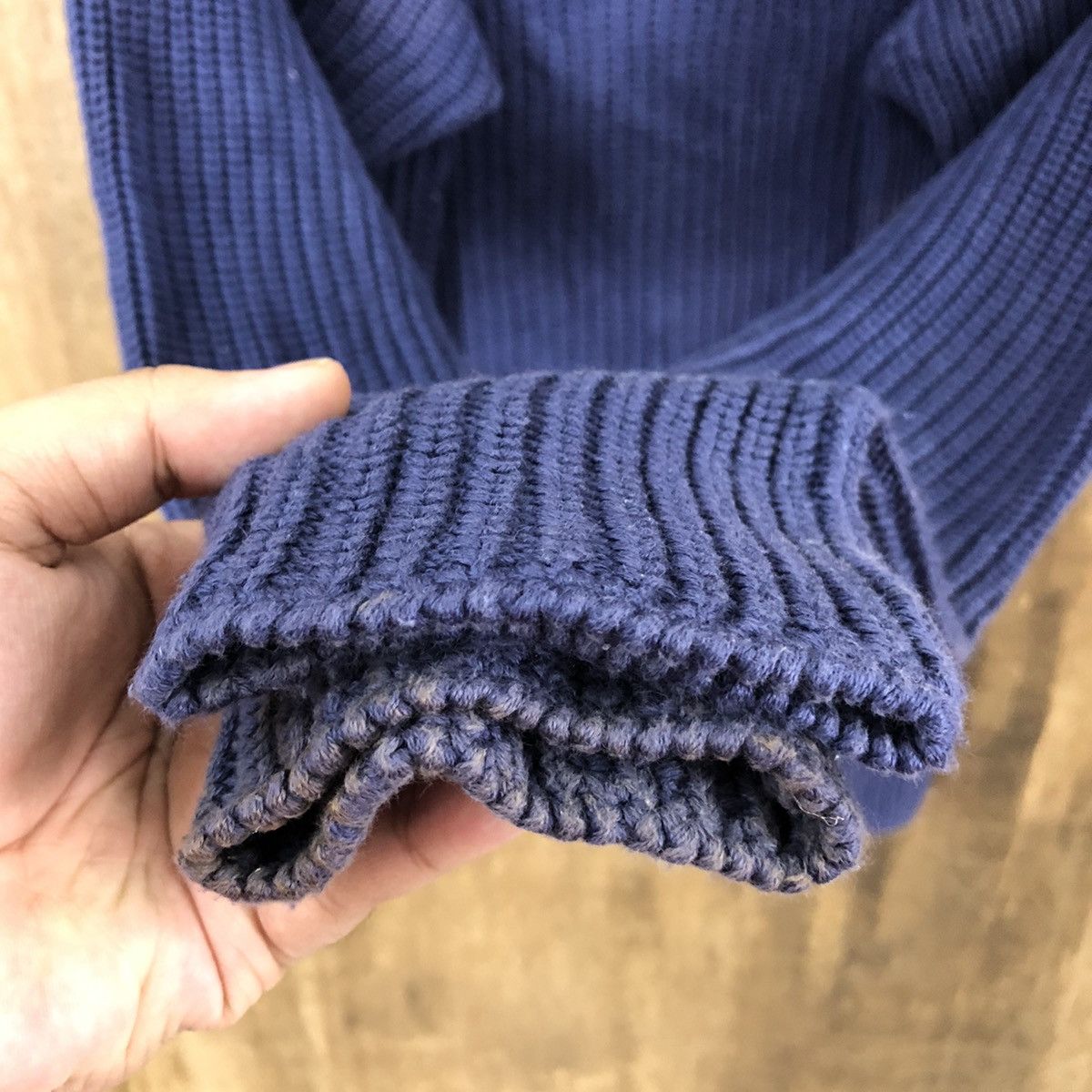 Aran Isles Knitwear Vintage Mr Soro FADED Dark Blue Knitwear sweater #041 Size US L / EU 52-54 / 3 - 4 Thumbnail