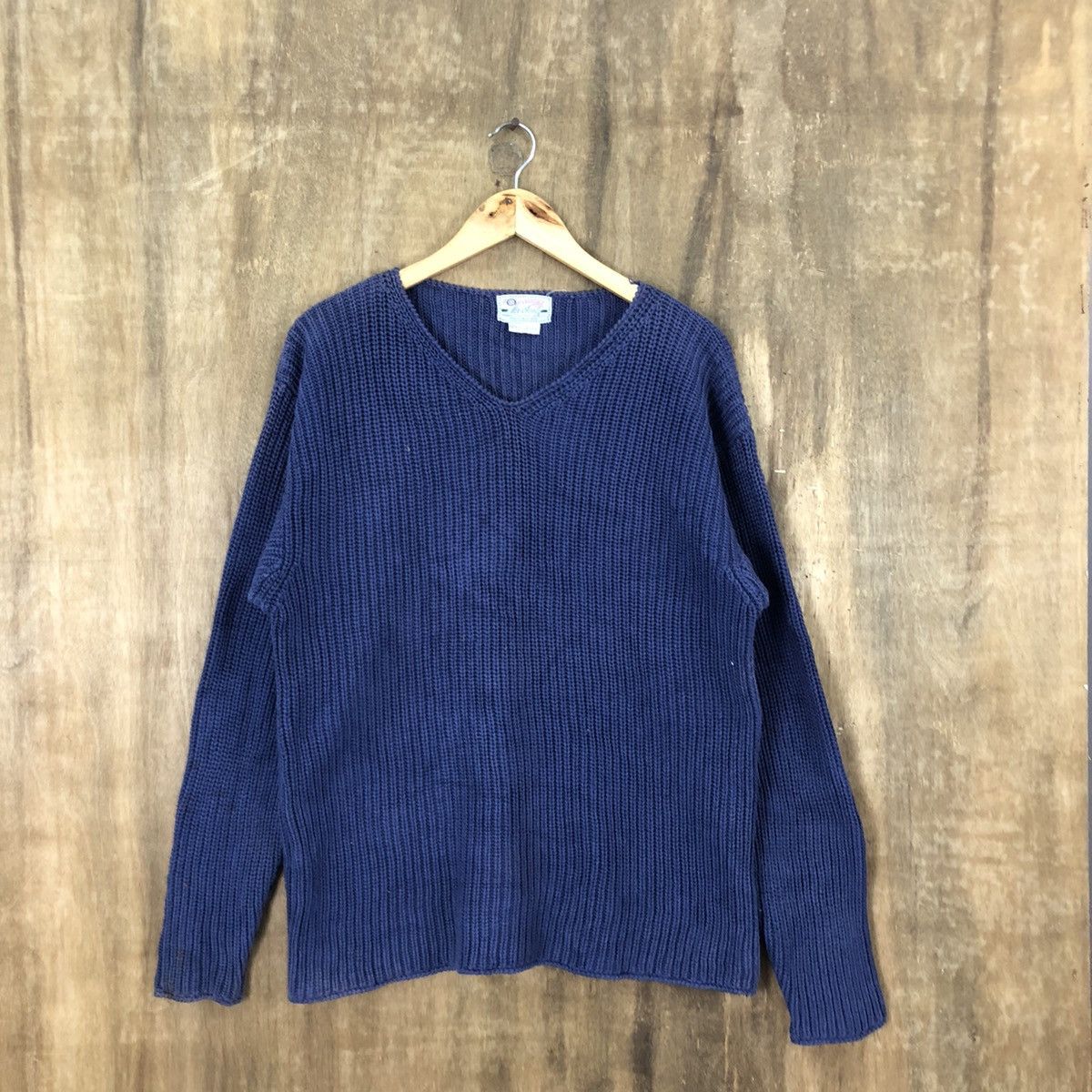 Aran Isles Knitwear Vintage Mr Soro FADED Dark Blue Knitwear sweater #041 Size US L / EU 52-54 / 3 - 1 Thumbnail