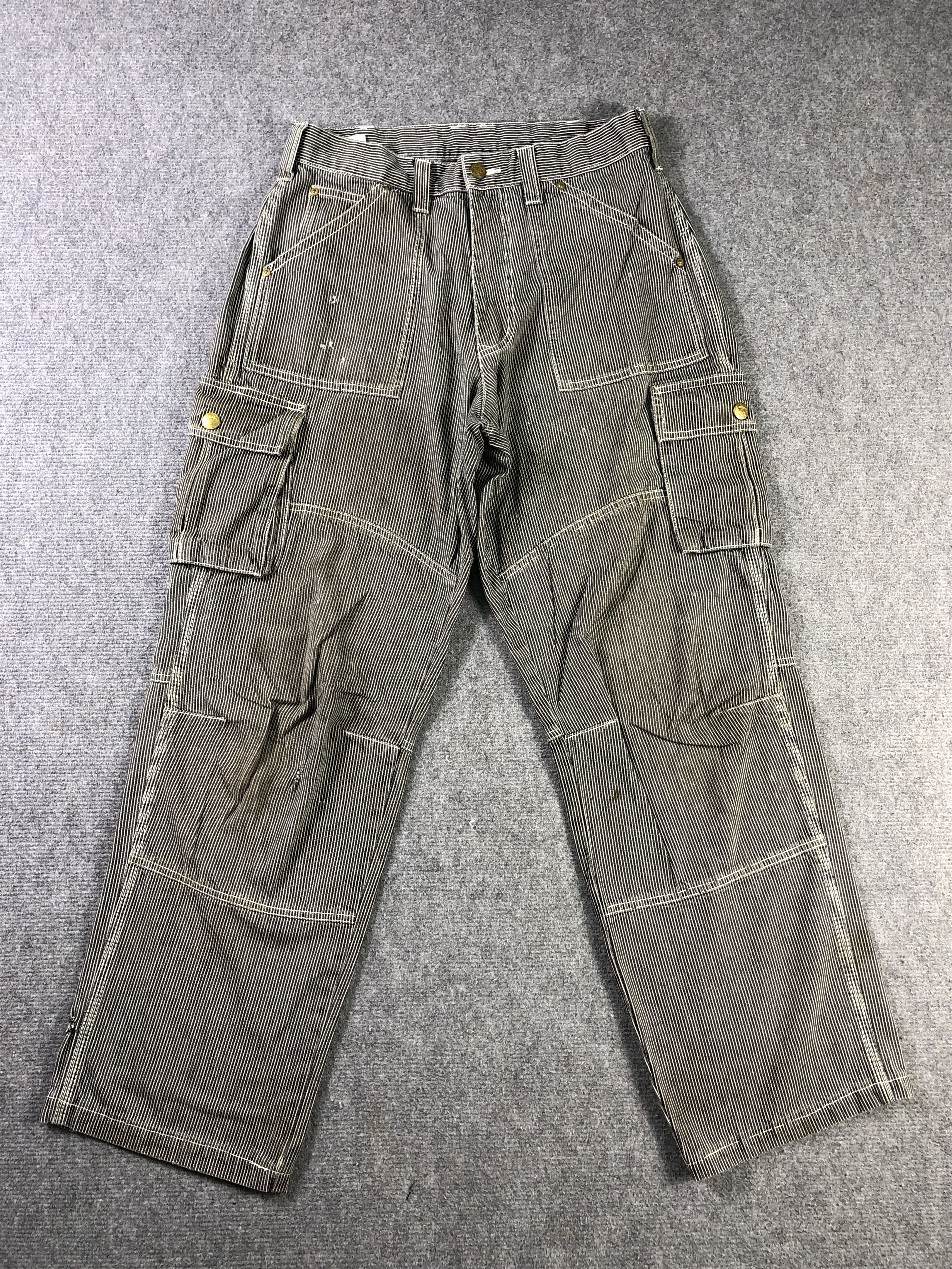 Japanese Brand Dog Man Hickory Striped Cargo Pants Size US 30 / EU 46 - 1 Thumbnail