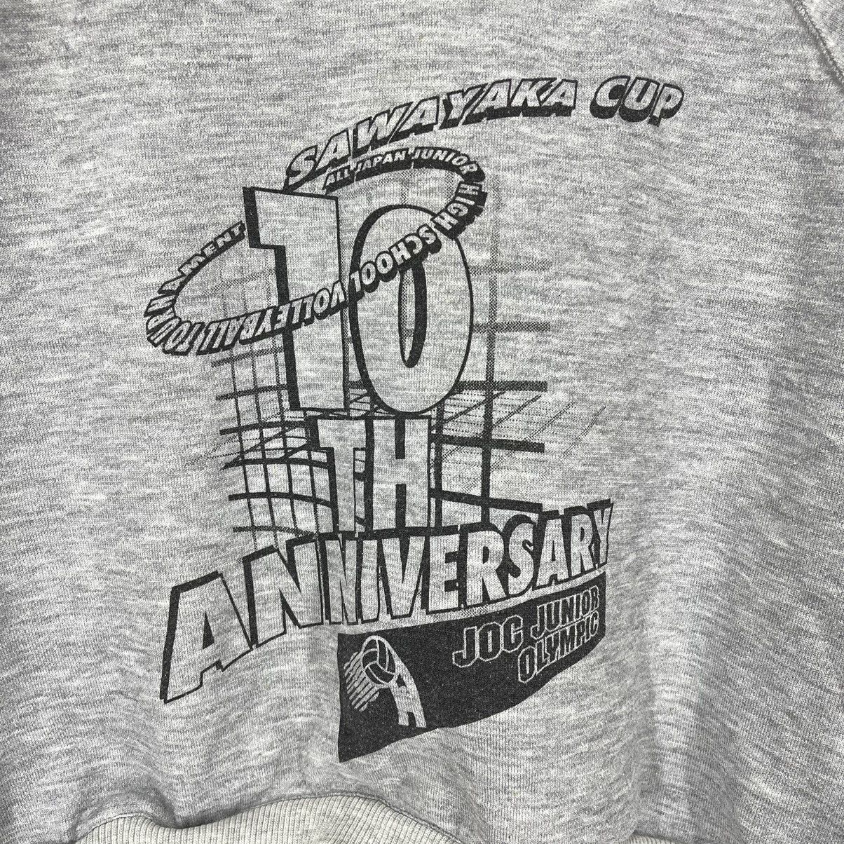 Asics 90s Vintage ASICS SAWAYAKA CUP Crop Sweatshirt #1260/AR Size L / US 10 / IT 46 - 3 Thumbnail