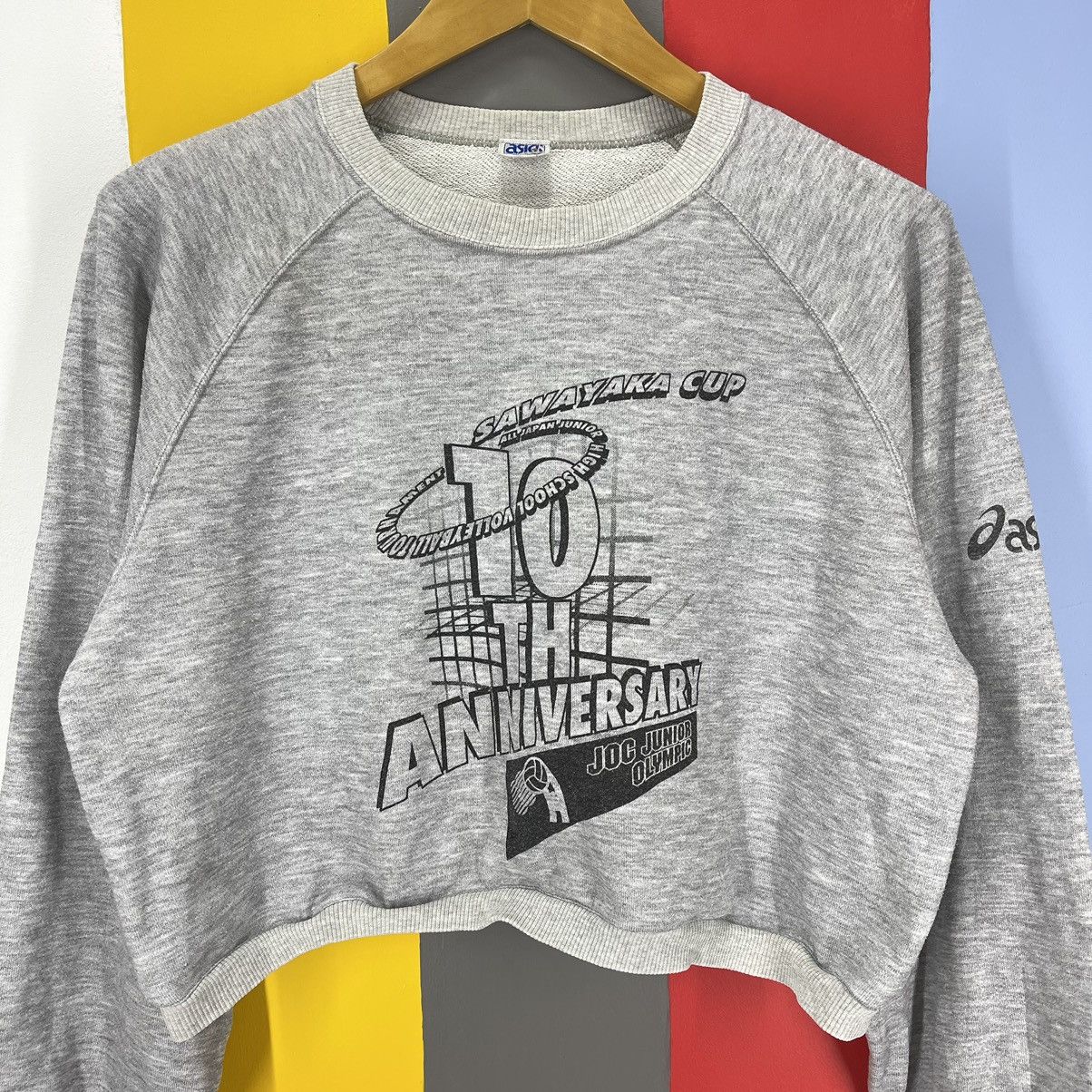 Asics 90s Vintage ASICS SAWAYAKA CUP Crop Sweatshirt #1260/AR Size L / US 10 / IT 46 - 2 Thumbnail