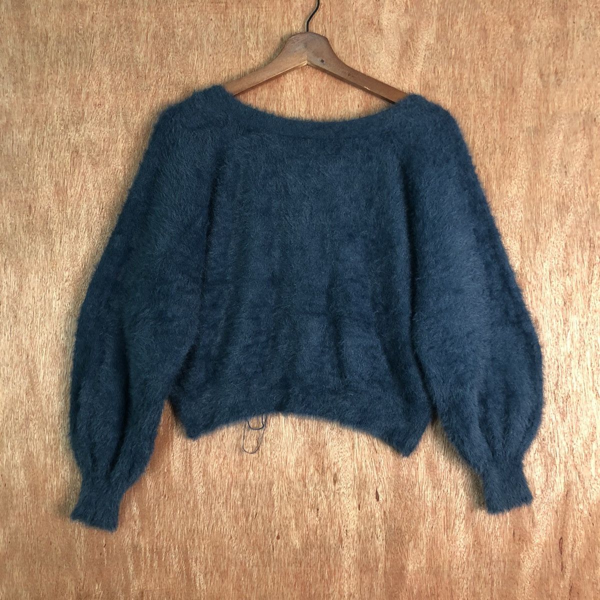 Aran Isles Knitwear Rope Picnic Dark Blue Mohair Shag Shaggy Cardigan Size US S / EU 44-46 / 1 - 8 Thumbnail