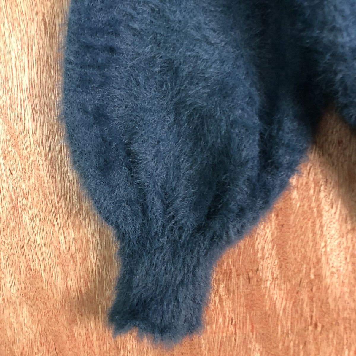 Aran Isles Knitwear Rope Picnic Dark Blue Mohair Shag Shaggy Cardigan Size US S / EU 44-46 / 1 - 5 Thumbnail