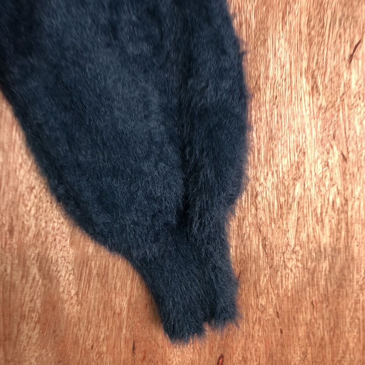 Aran Isles Knitwear Rope Picnic Dark Blue Mohair Shag Shaggy Cardigan Size US S / EU 44-46 / 1 - 3 Thumbnail