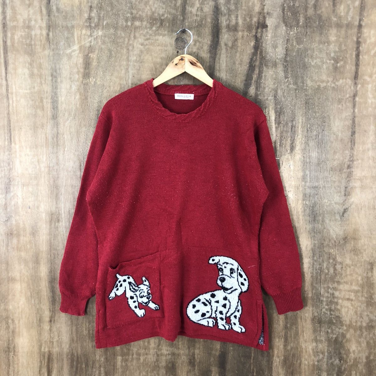 Aran Isles Knitwear Meilleur Dog Red Sweater Knitwear #002 Size US L / EU 52-54 / 3 - 1 Thumbnail