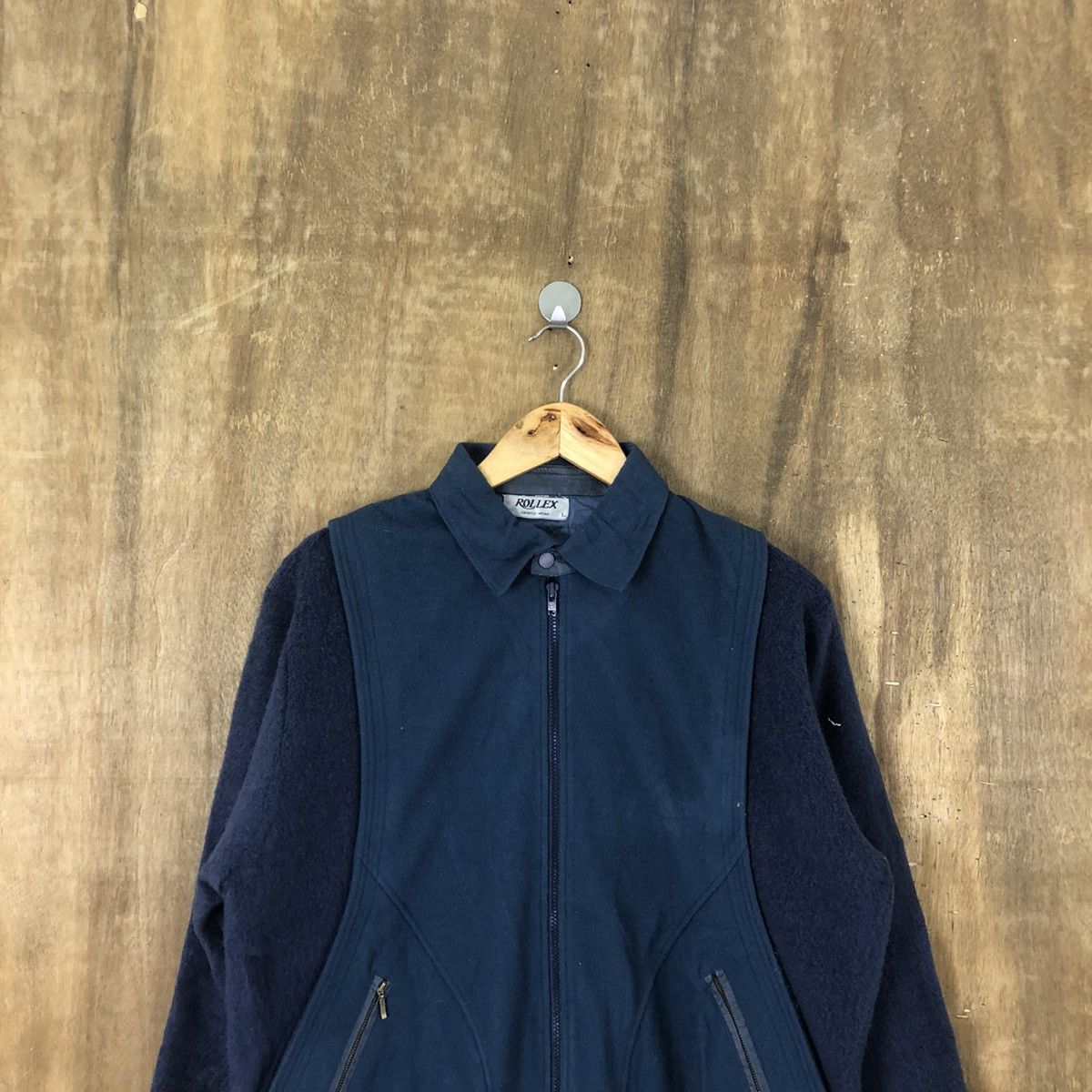 Japanese Brand Vintage Rollex Dark Blue Wool Varsity Jacket #1851 Size US L / EU 52-54 / 3 - 2 Thumbnail