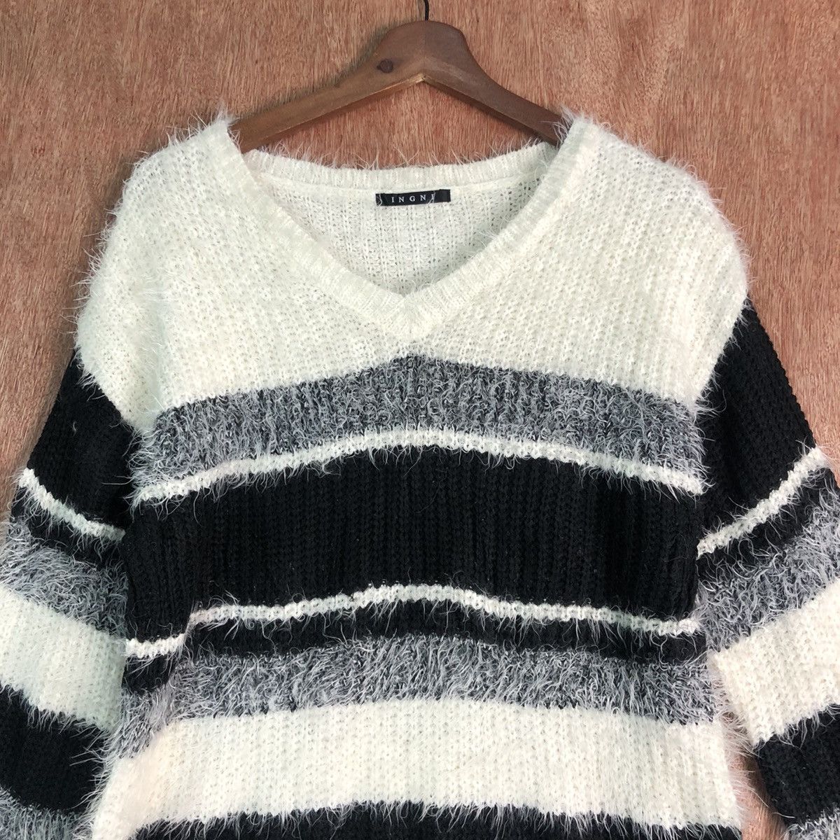 OVER THE STRiPES JAPAN INGNI STRIPED MOHAIR KNITWEAR SWEATER Size US M / EU 48-50 / 2 - 2 Thumbnail