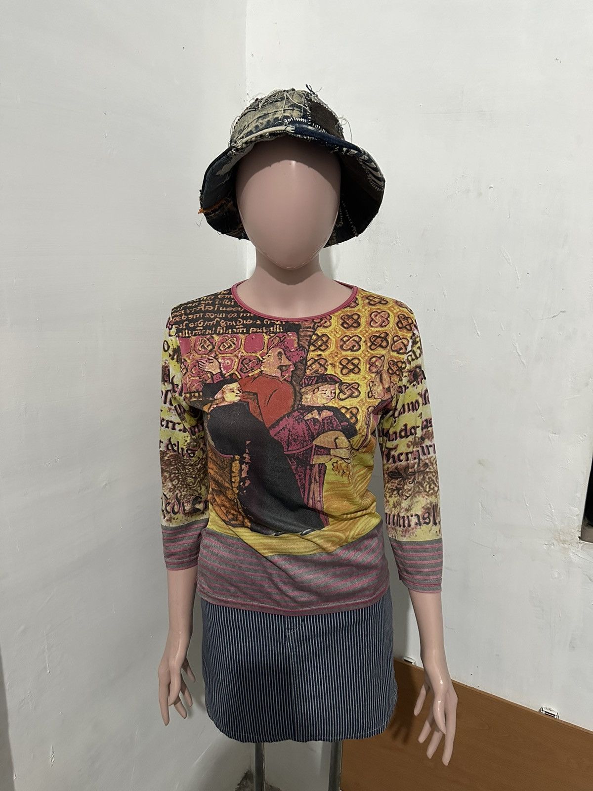 Vintage Unknown 3/4 Sleeve Stretch Beautifull Art Size M / US 6-8 / IT 42-44 - 1 Thumbnail