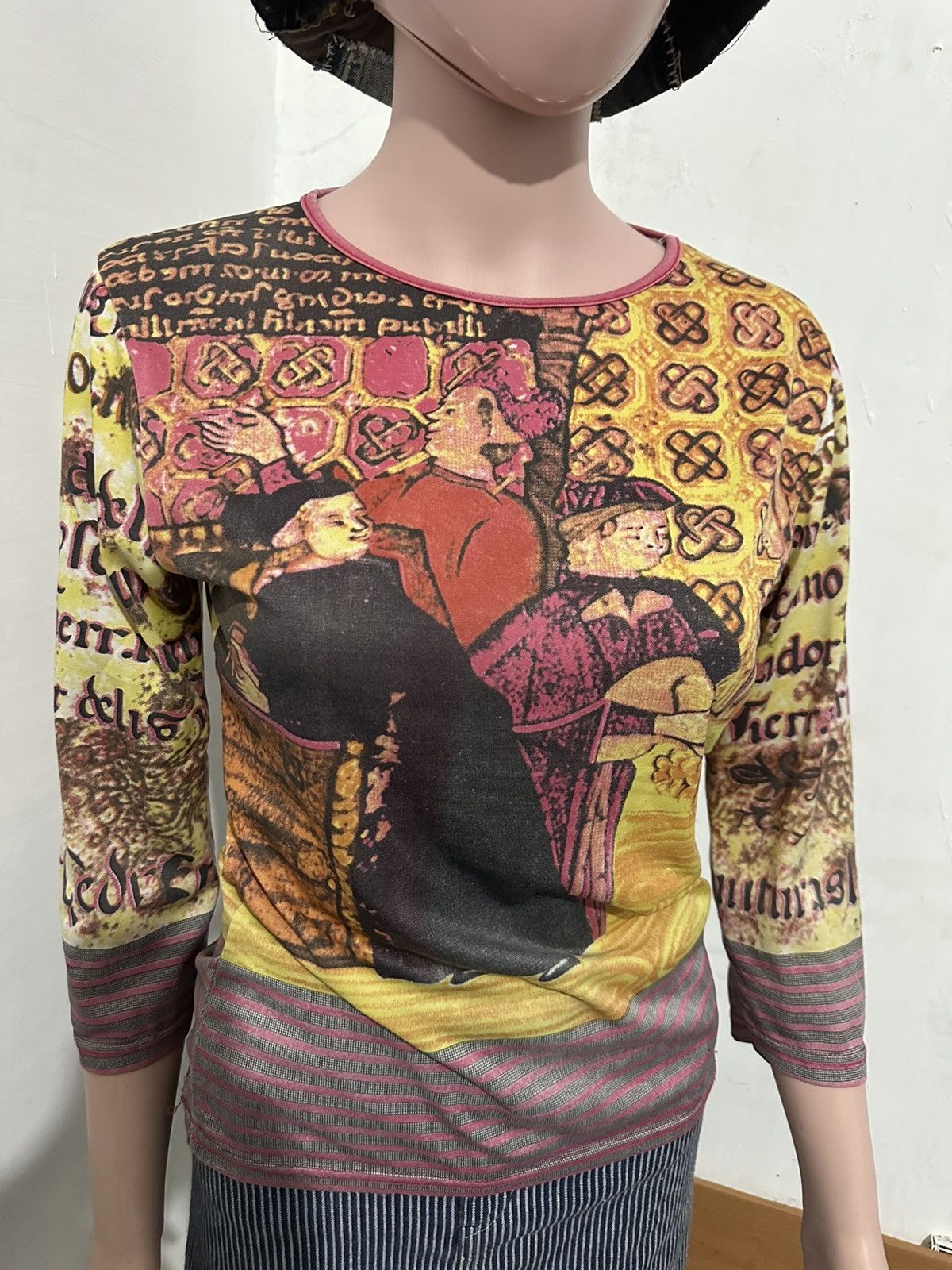 Vintage Unknown 3/4 Sleeve Stretch Beautifull Art Size M / US 6-8 / IT 42-44 - 2 Thumbnail