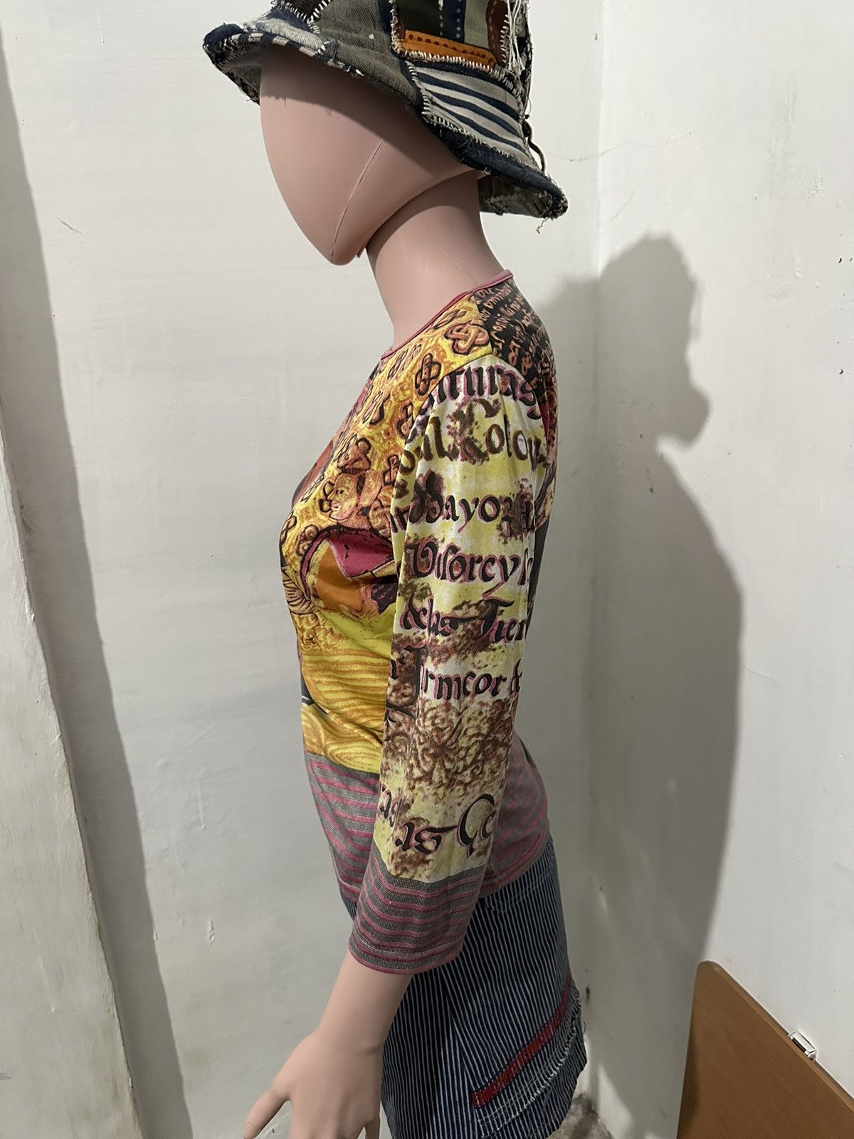 Vintage Unknown 3/4 Sleeve Stretch Beautifull Art Size M / US 6-8 / IT 42-44 - 3 Thumbnail