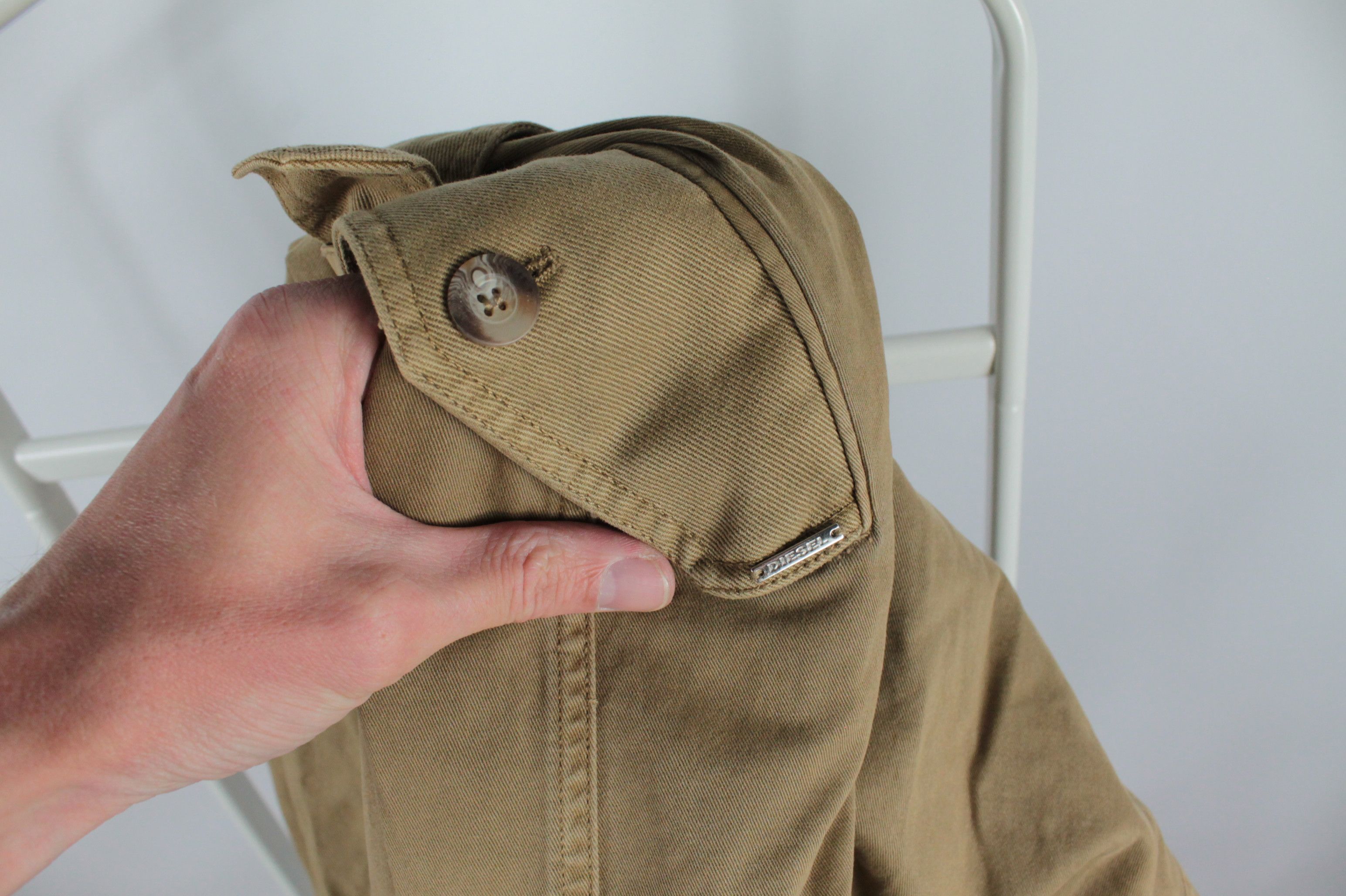 Diesel Diesel Double-Breasted Belted Beige Denim Trench Coat Size US XXS / EU 40 - 12 Thumbnail