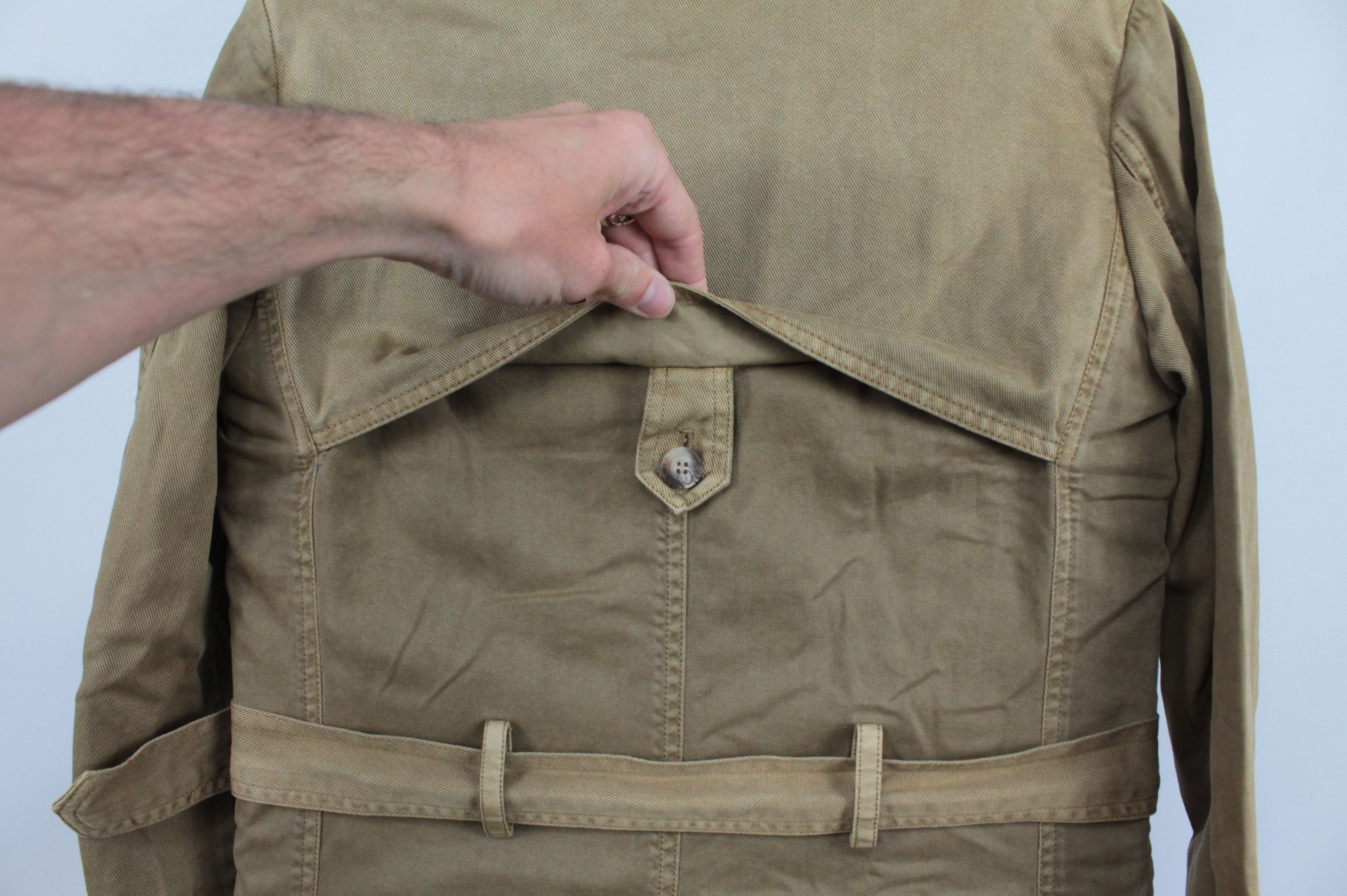 Diesel Diesel Double-Breasted Belted Beige Denim Trench Coat Size US XXS / EU 40 - 9 Thumbnail