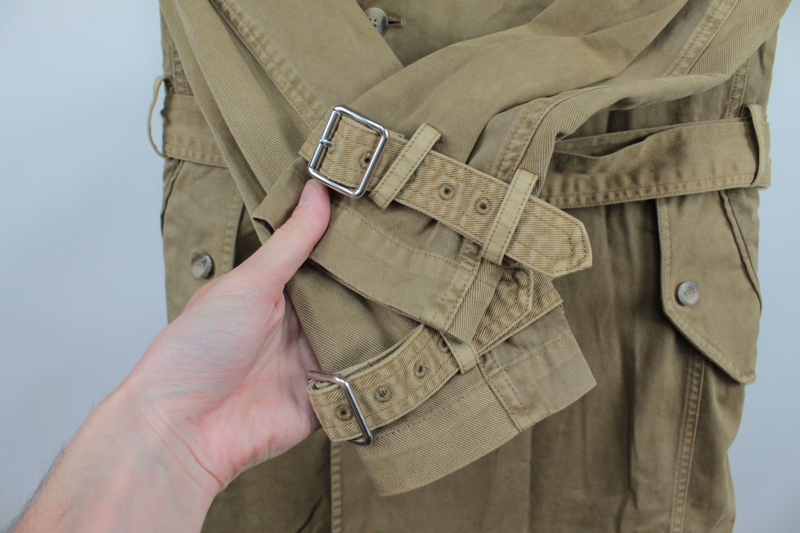 Diesel Diesel Double-Breasted Belted Beige Denim Trench Coat Size US XXS / EU 40 - 5 Thumbnail