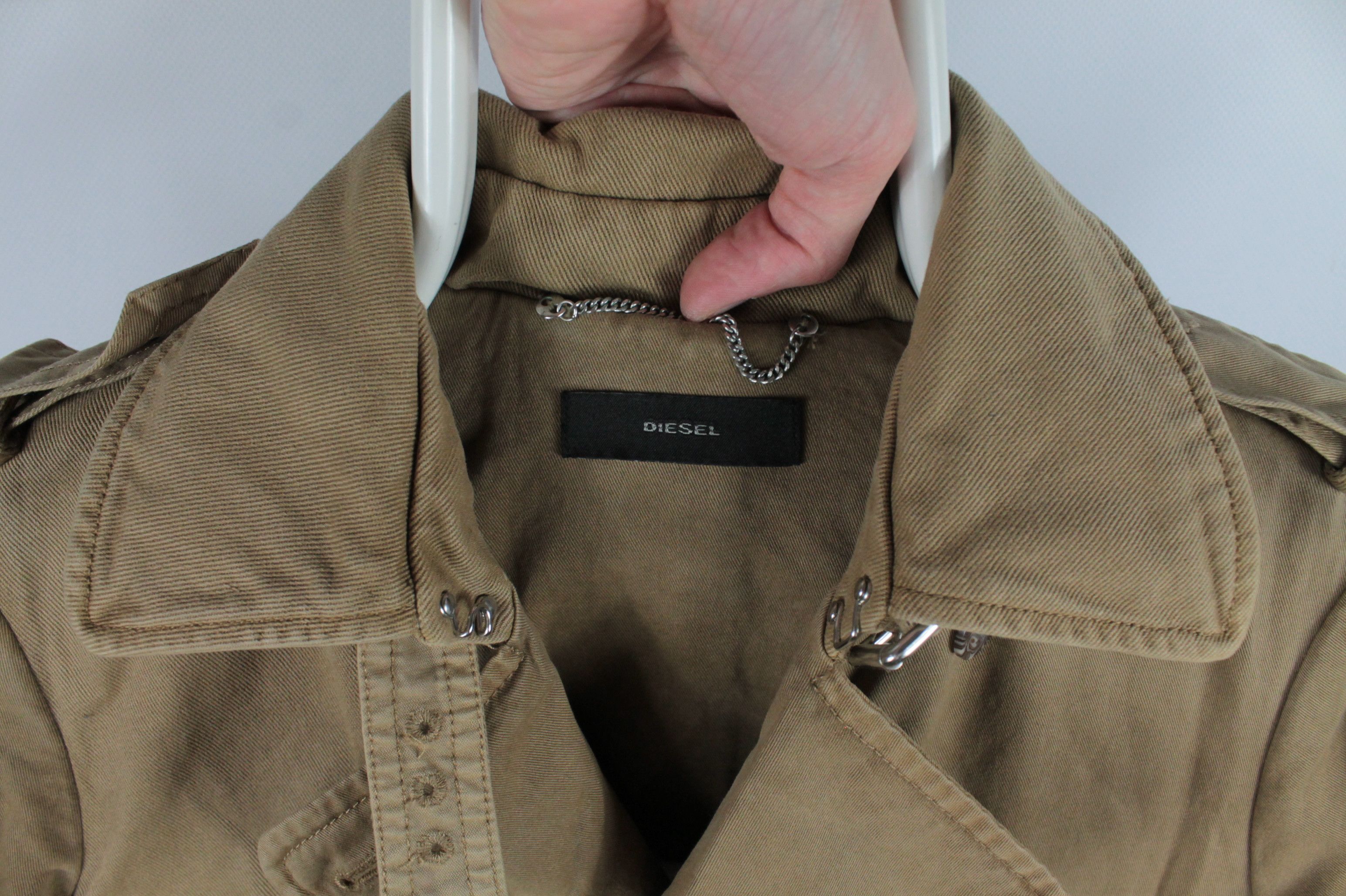 Diesel Diesel Double-Breasted Belted Beige Denim Trench Coat Size US XXS / EU 40 - 3 Thumbnail