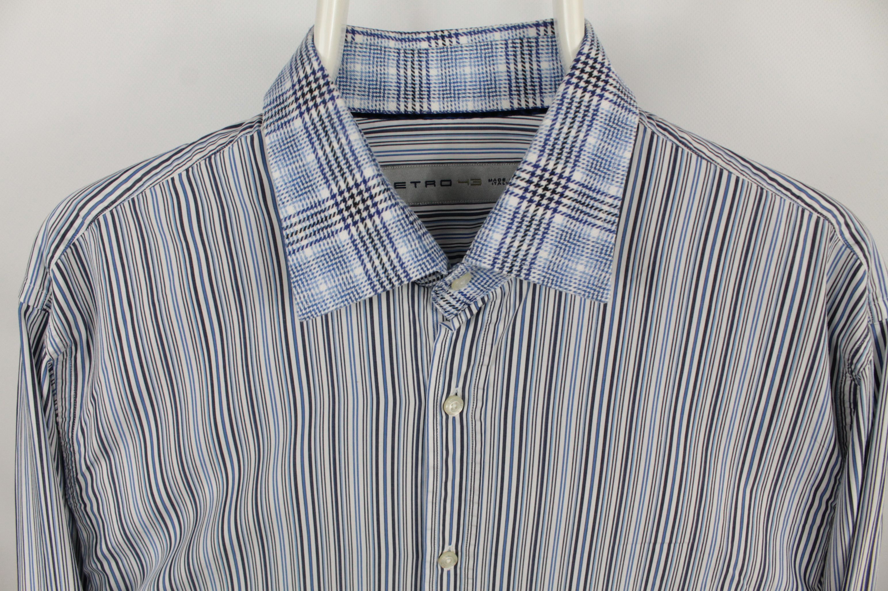 Etro Etro Italy Striped Multicolor Regular Fit Dress Shirt Size US XL / EU 56 / 4 - 2 Thumbnail
