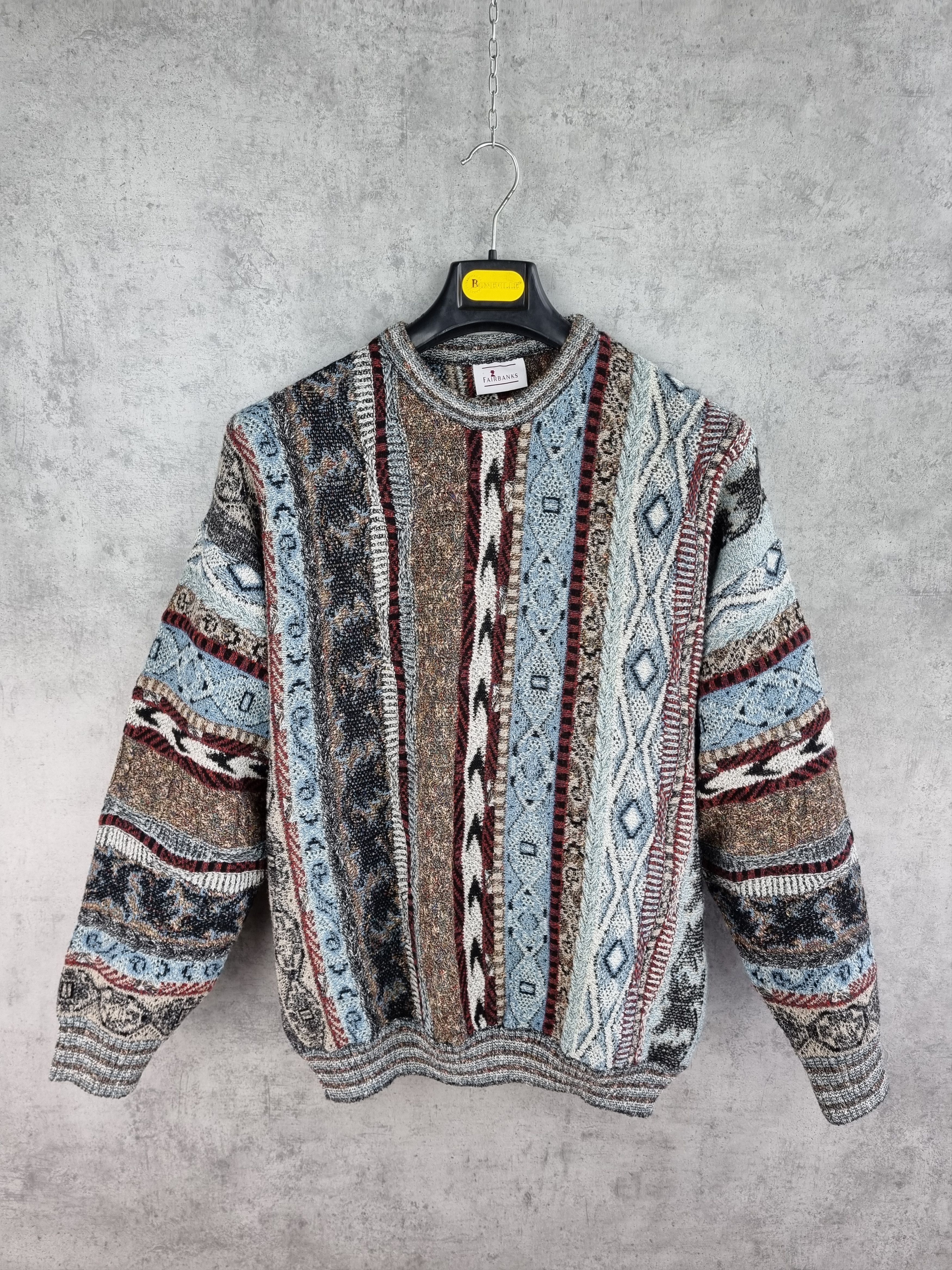 Japanese Brand × Vintage 80s Vintage Tundra Style Wool Sweater Made in ITALY Size US L / EU 52-54 / 3 - 1 Thumbnail