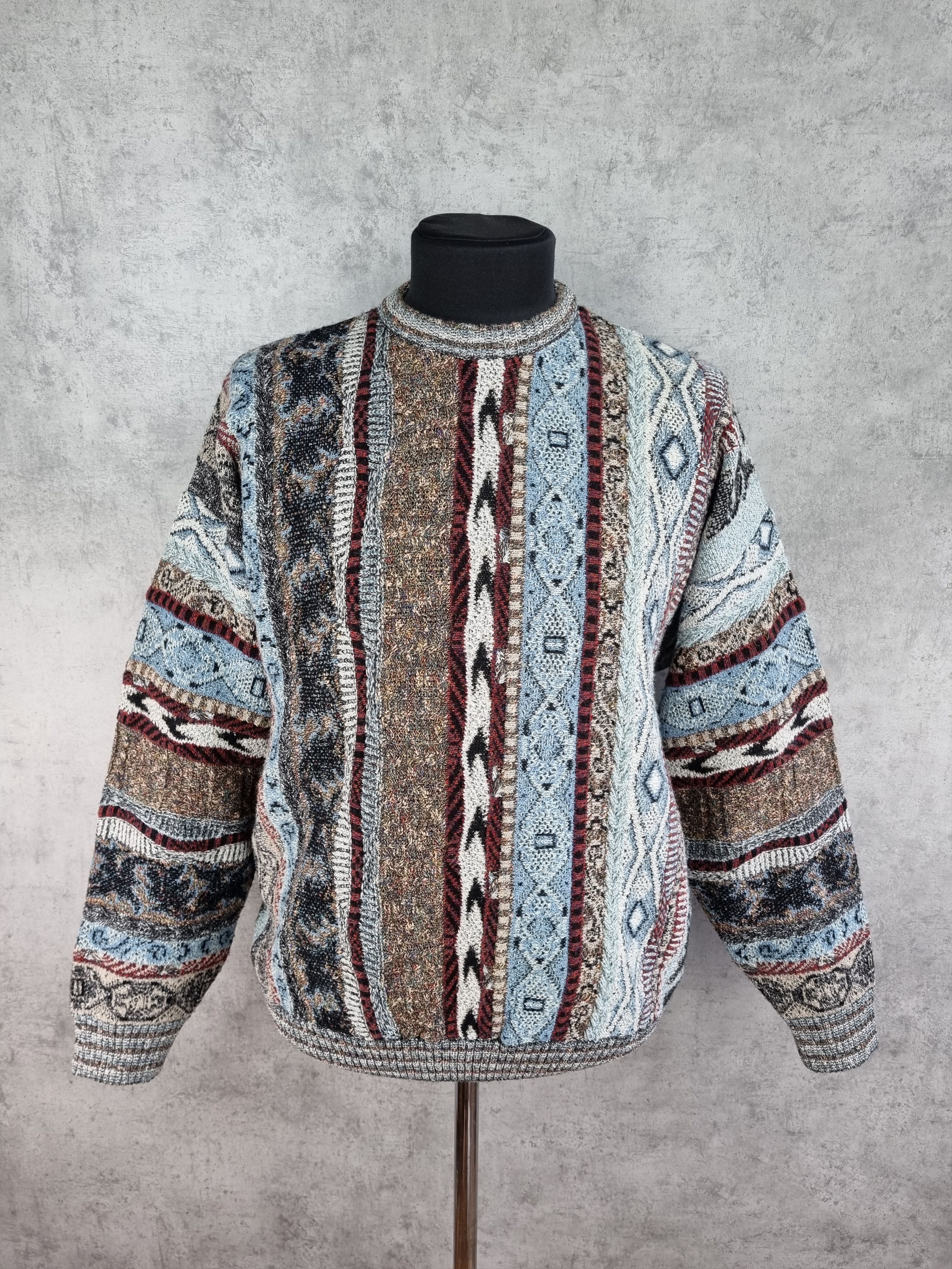 Japanese Brand × Vintage 80s Vintage Tundra Style Wool Sweater Made in ITALY Size US L / EU 52-54 / 3 - 2 Thumbnail