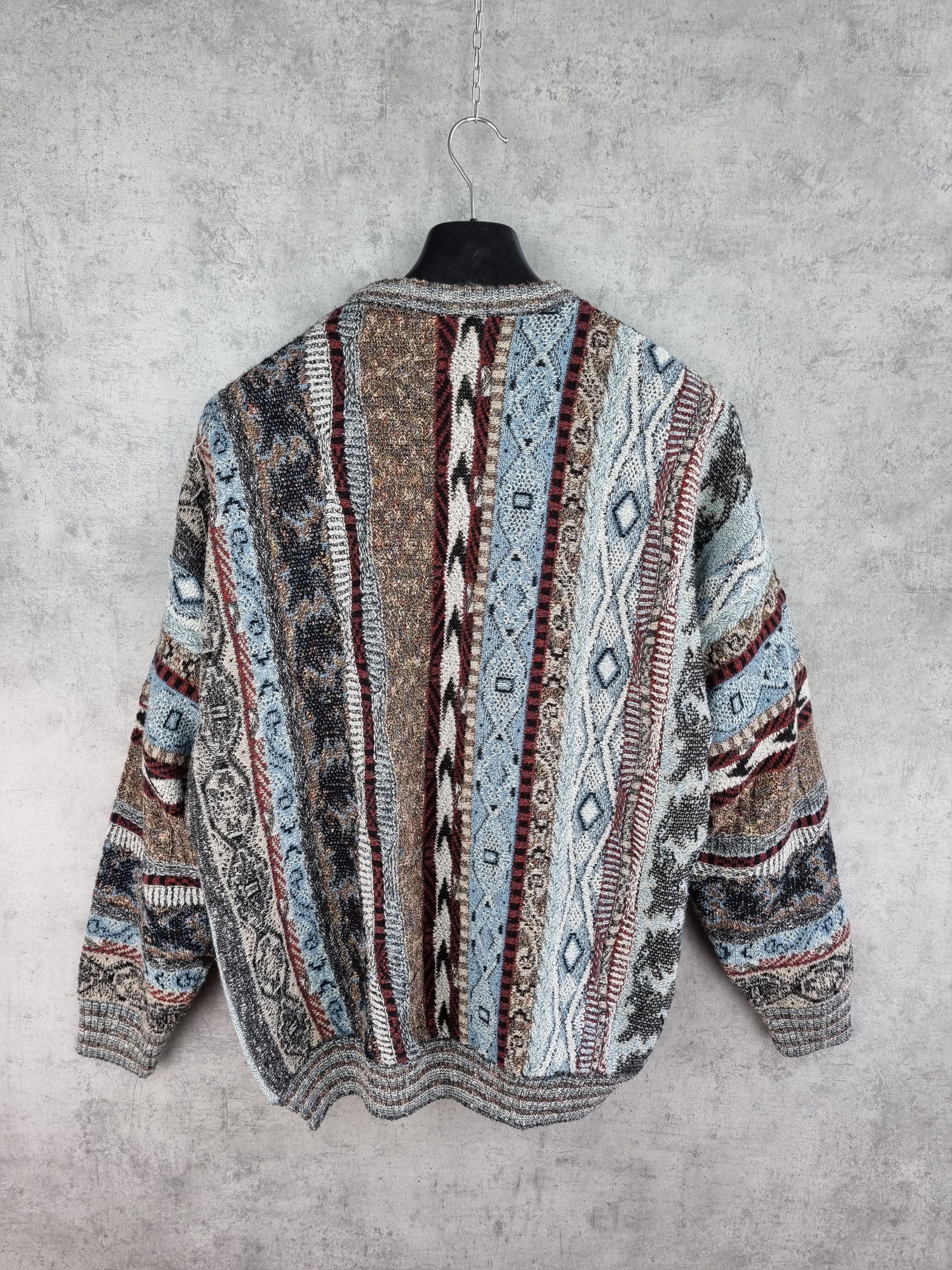 Japanese Brand × Vintage 80s Vintage Tundra Style Wool Sweater Made in ITALY Size US L / EU 52-54 / 3 - 5 Thumbnail
