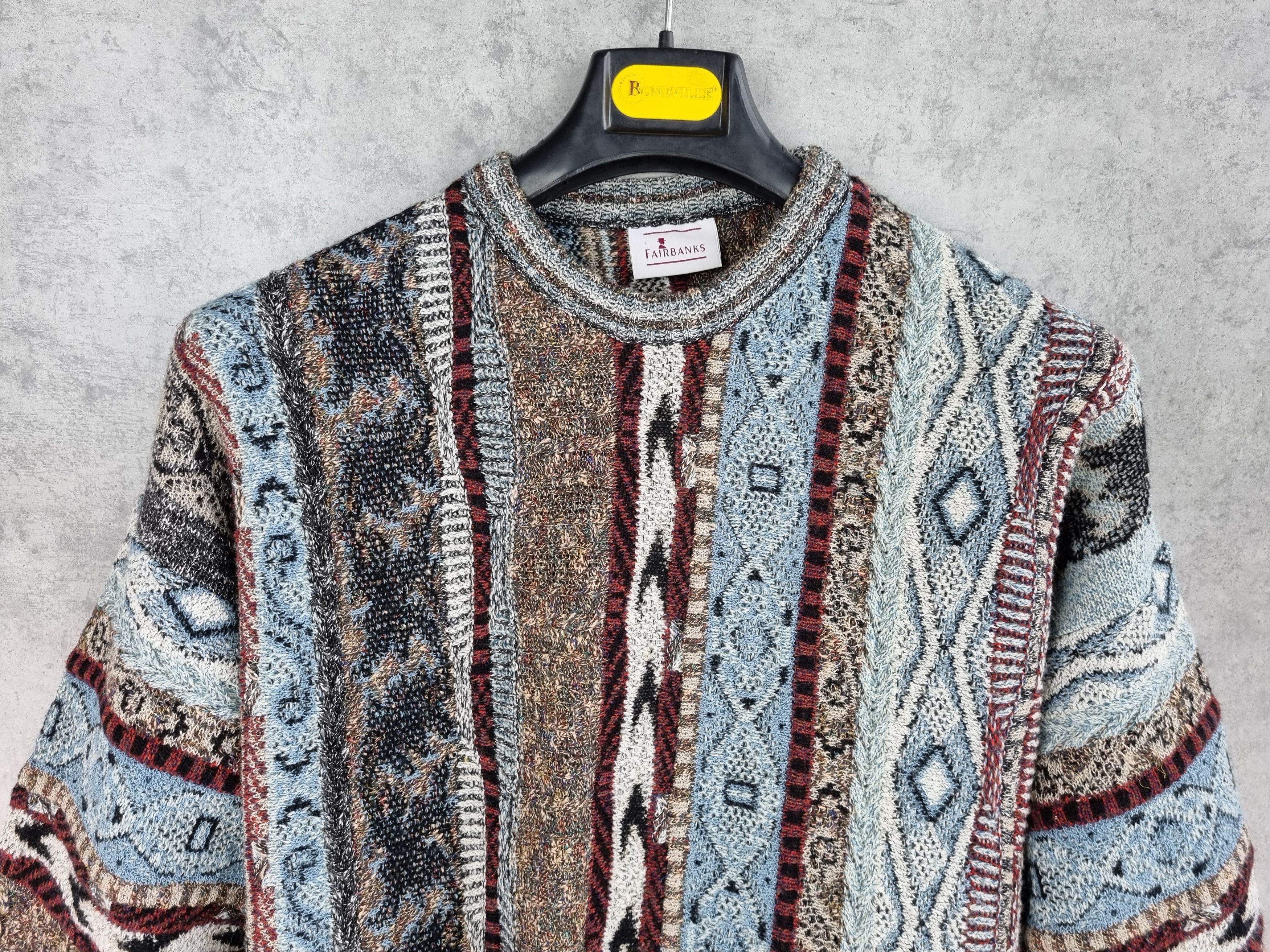 Japanese Brand × Vintage 80s Vintage Tundra Style Wool Sweater Made in ITALY Size US L / EU 52-54 / 3 - 7 Thumbnail