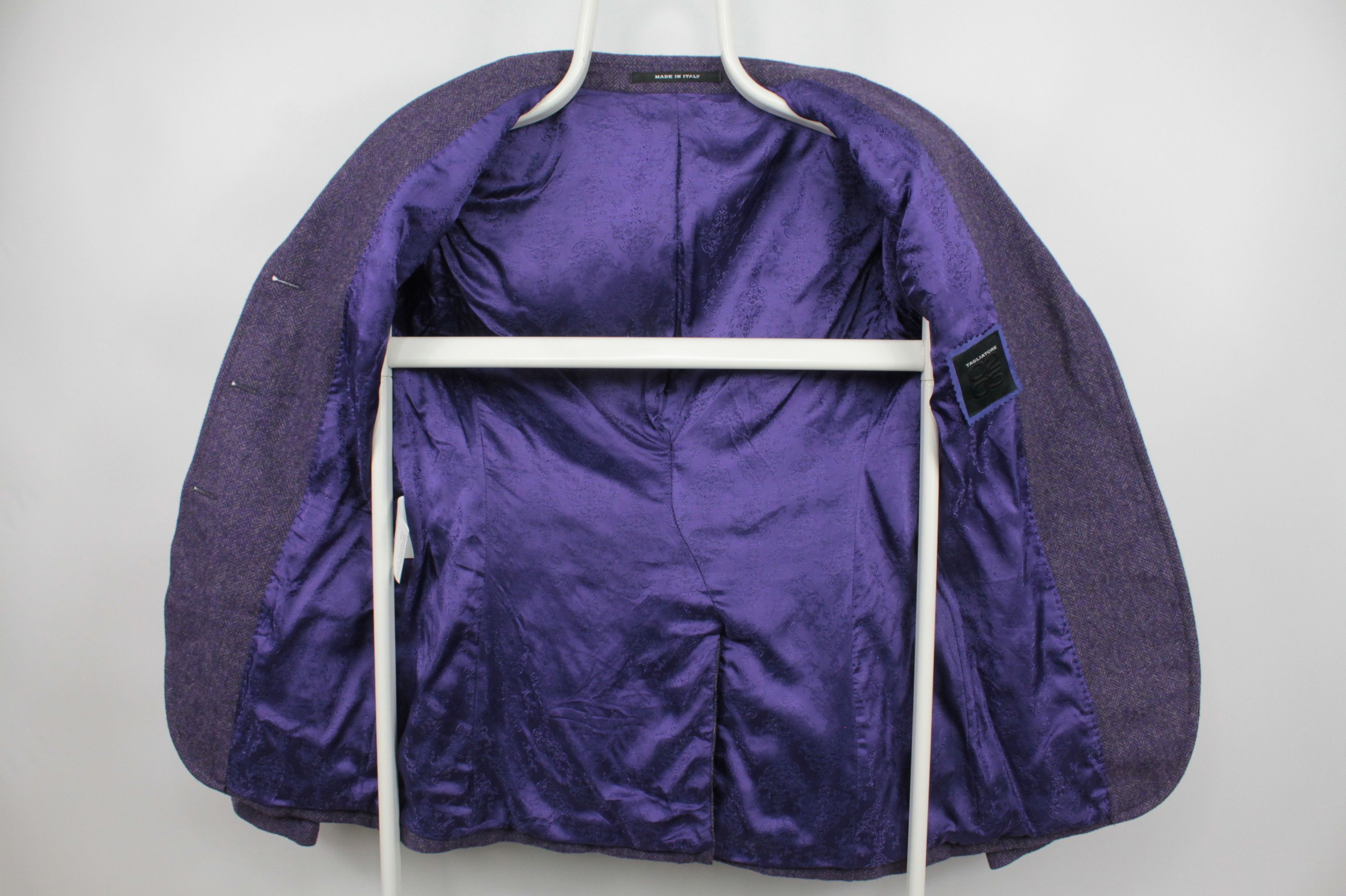 Tagliatore Tagliatore Soft Tweed Wool Violet Women Blazer Jacket Size M / US 6-8 / IT 42-44 - 5 Thumbnail
