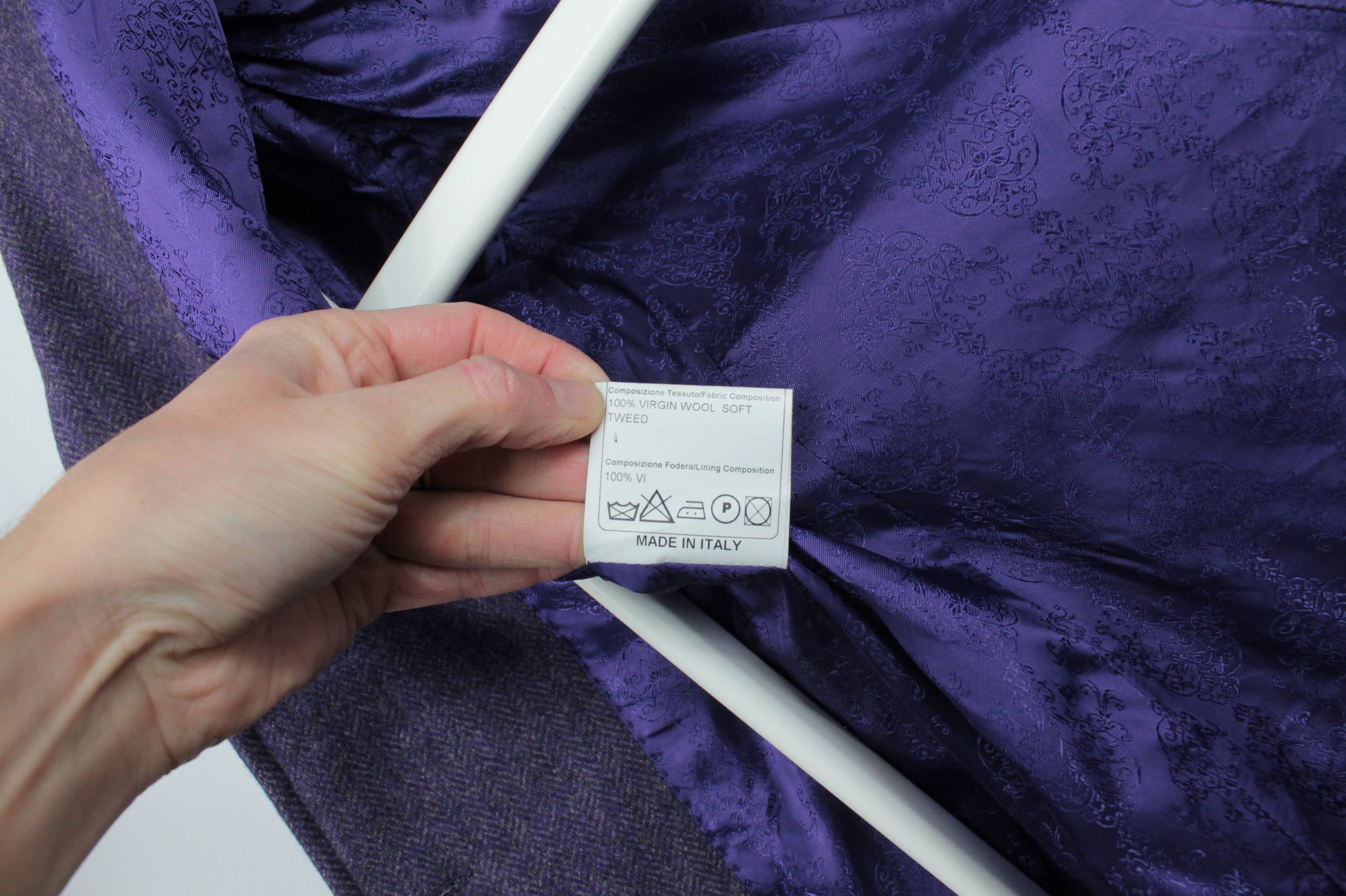 Tagliatore Tagliatore Soft Tweed Wool Violet Women Blazer Jacket Size M / US 6-8 / IT 42-44 - 8 Thumbnail