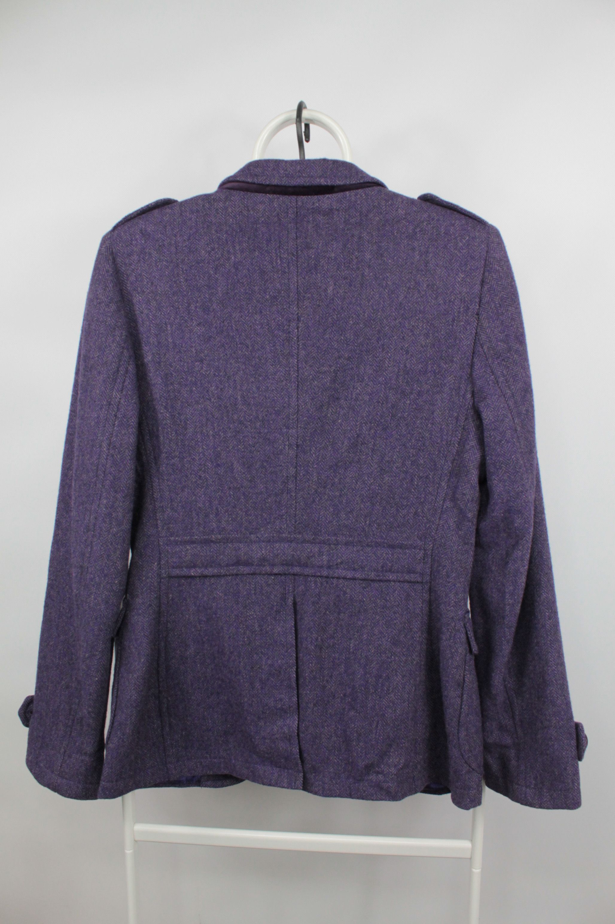 Tagliatore Tagliatore Soft Tweed Wool Violet Women Blazer Jacket Size M / US 6-8 / IT 42-44 - 2 Thumbnail