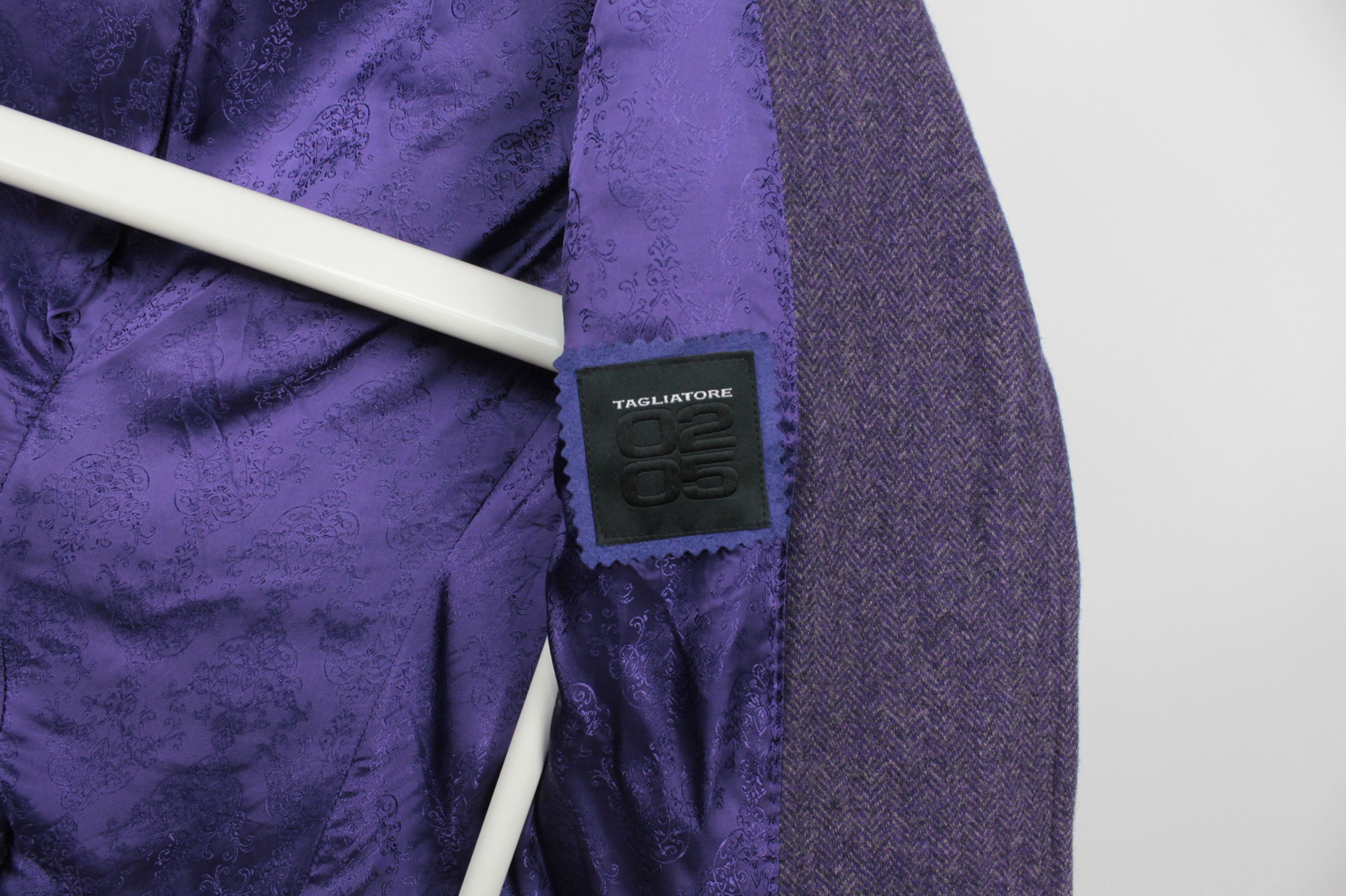 Tagliatore Tagliatore Soft Tweed Wool Violet Women Blazer Jacket Size M / US 6-8 / IT 42-44 - 6 Thumbnail