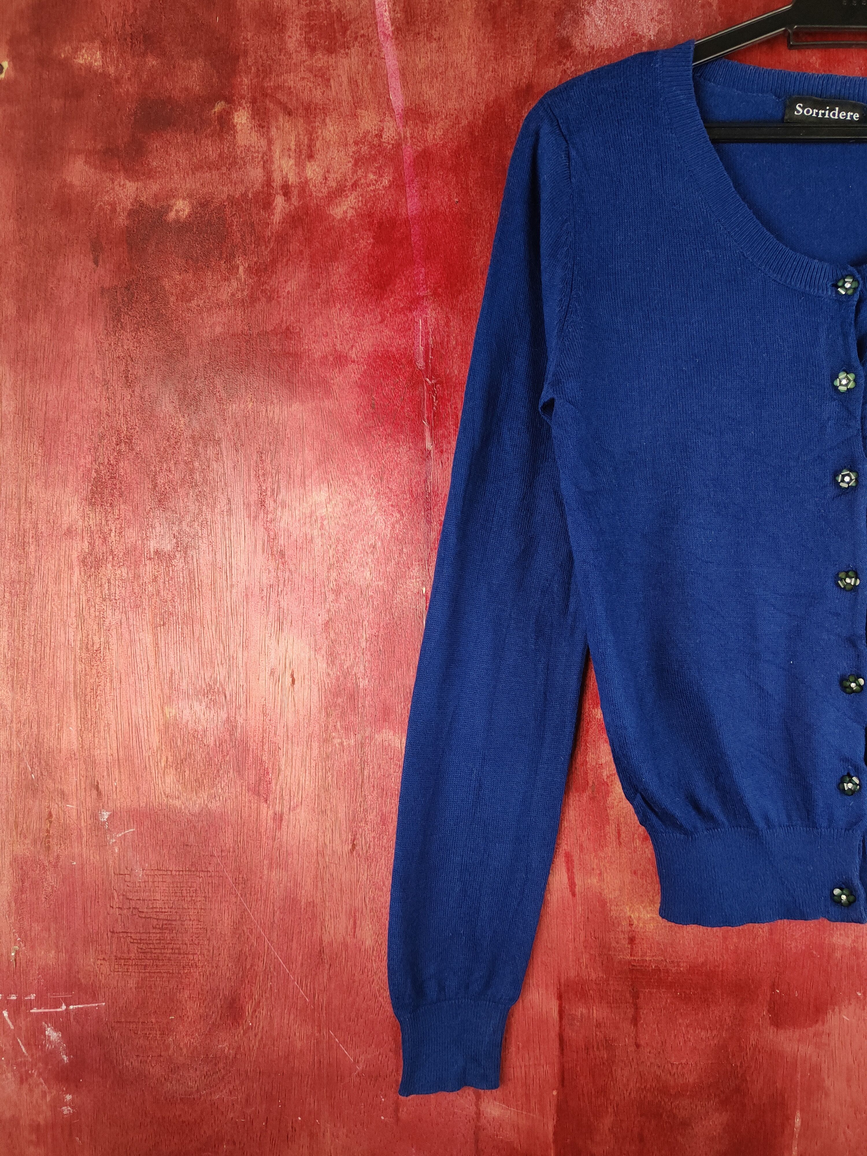 Homespun Knitwear × Japanese Brand Sorridere Navy Knitwear Cardigan japan vintage #S1203 Size S / US 4 / IT 40 - 3 Thumbnail