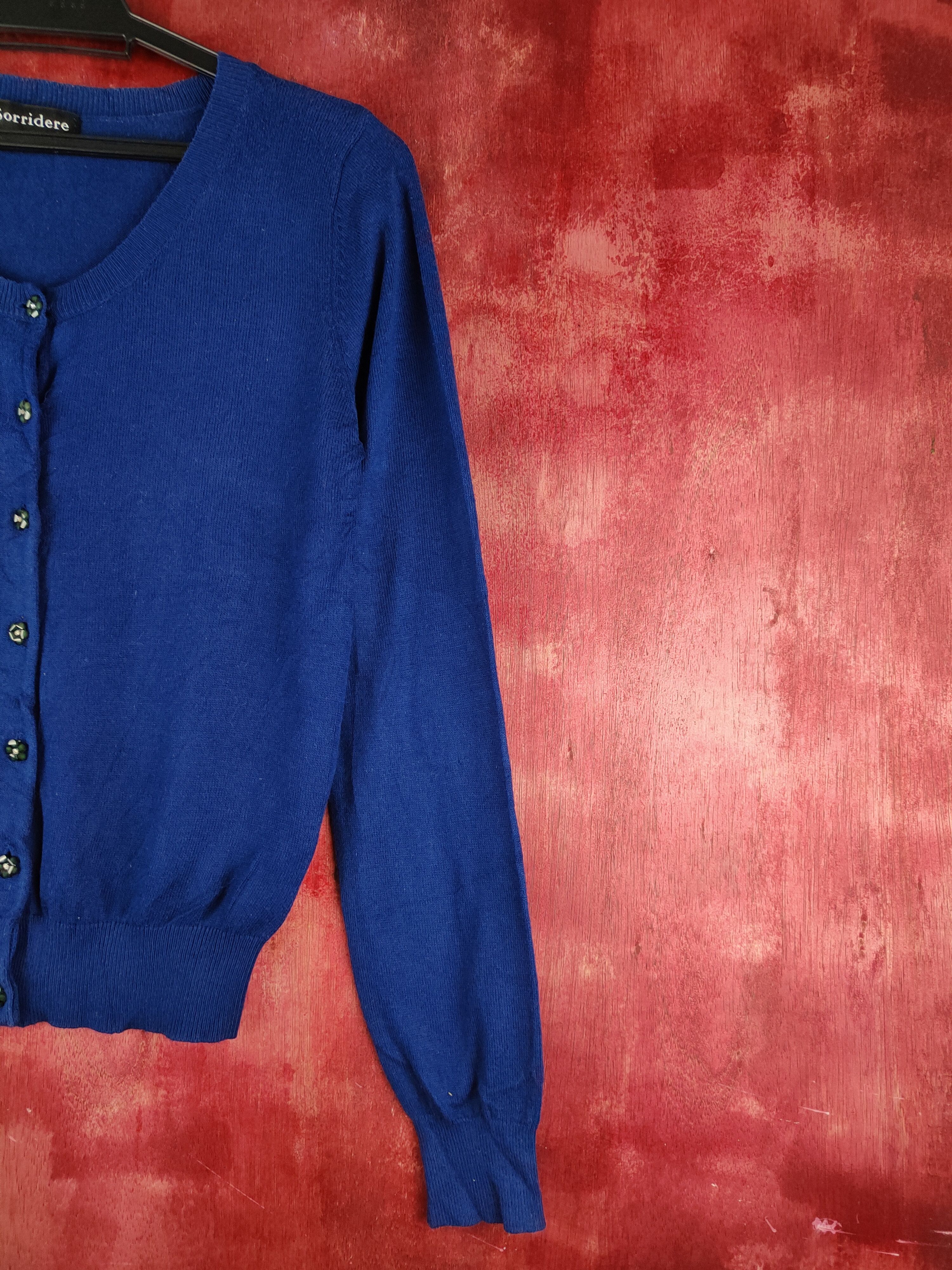 Homespun Knitwear × Japanese Brand Sorridere Navy Knitwear Cardigan japan vintage #S1203 Size S / US 4 / IT 40 - 5 Thumbnail