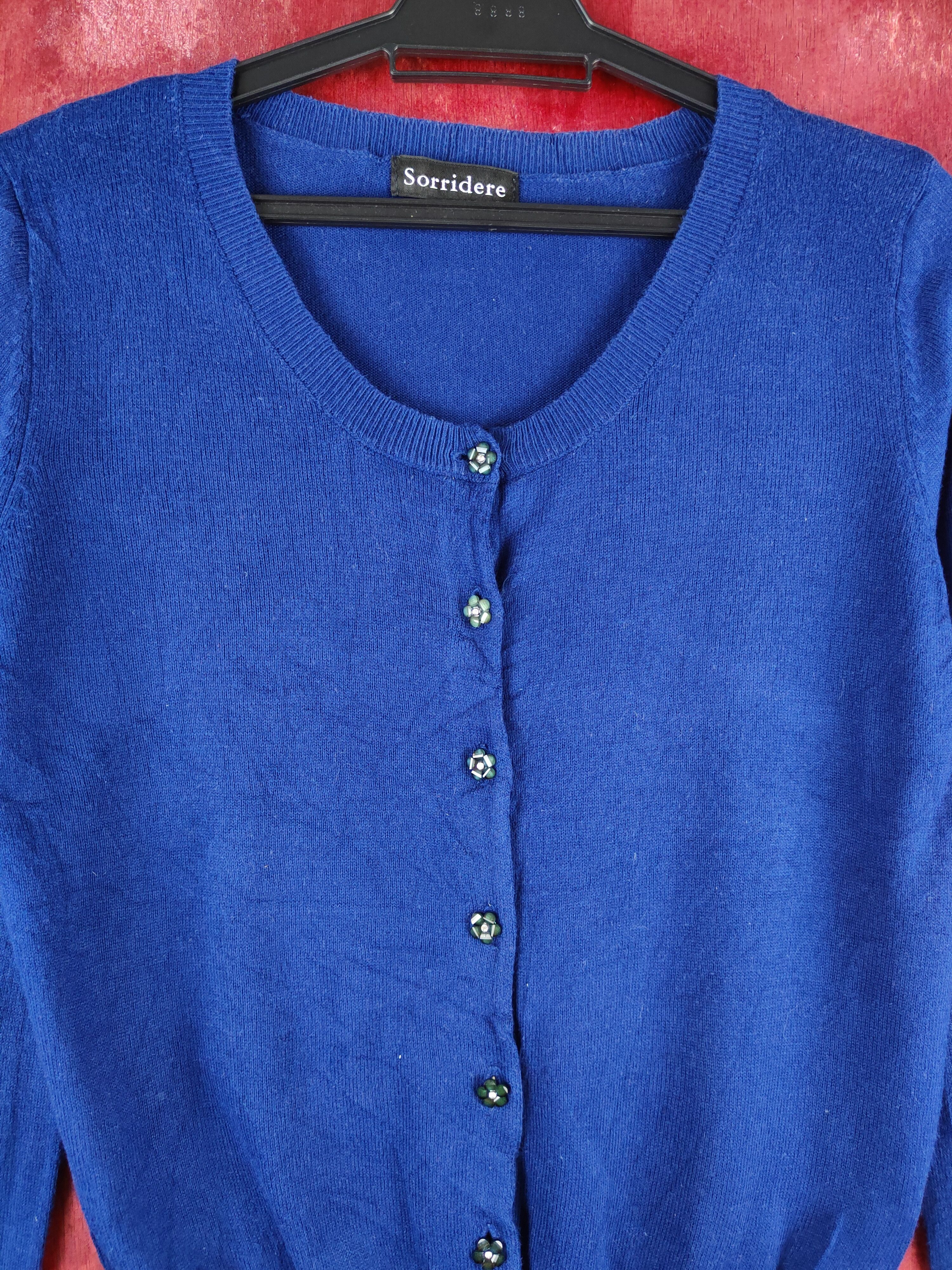 Homespun Knitwear × Japanese Brand Sorridere Navy Knitwear Cardigan japan vintage #S1203 Size S / US 4 / IT 40 - 2 Thumbnail