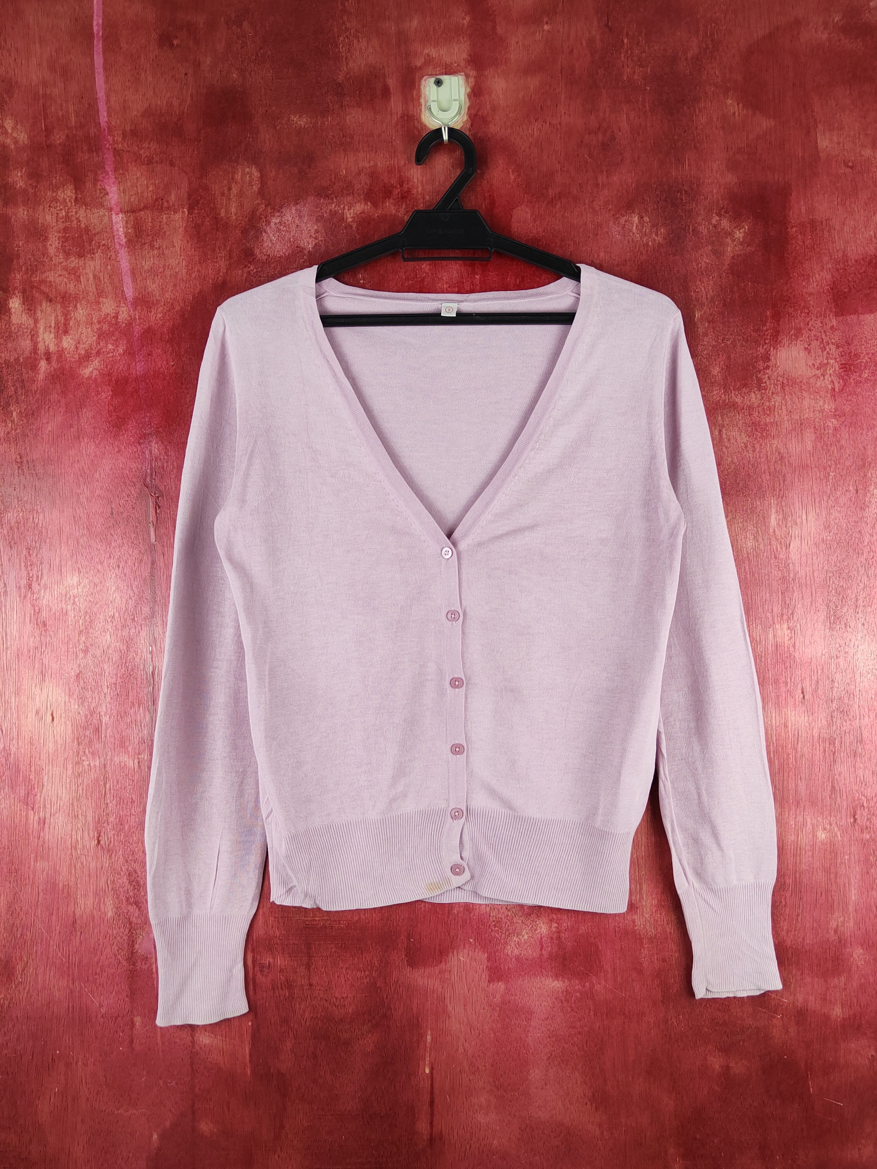 Japanese Brand Uniqlo Light Purple Knitwear Cardigan vintage #S1202 Size S / US 4 / IT 40 - 1 Thumbnail