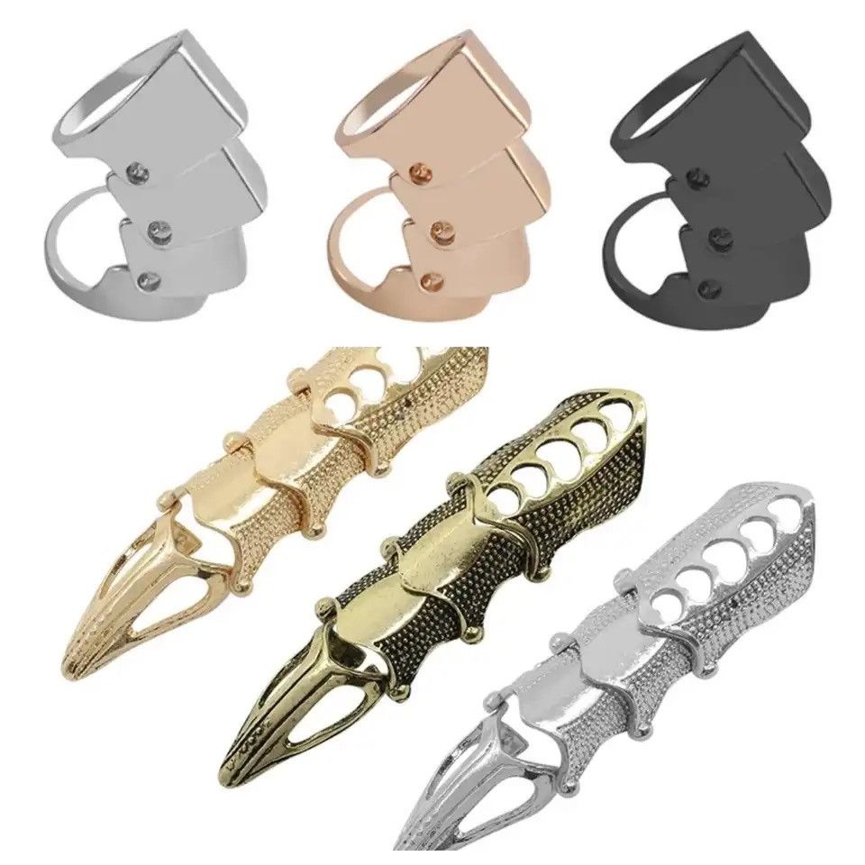 Japanese Brand Creative Joint Armor Knuckle Metal Ring Size ONE SIZE - 6 Thumbnail