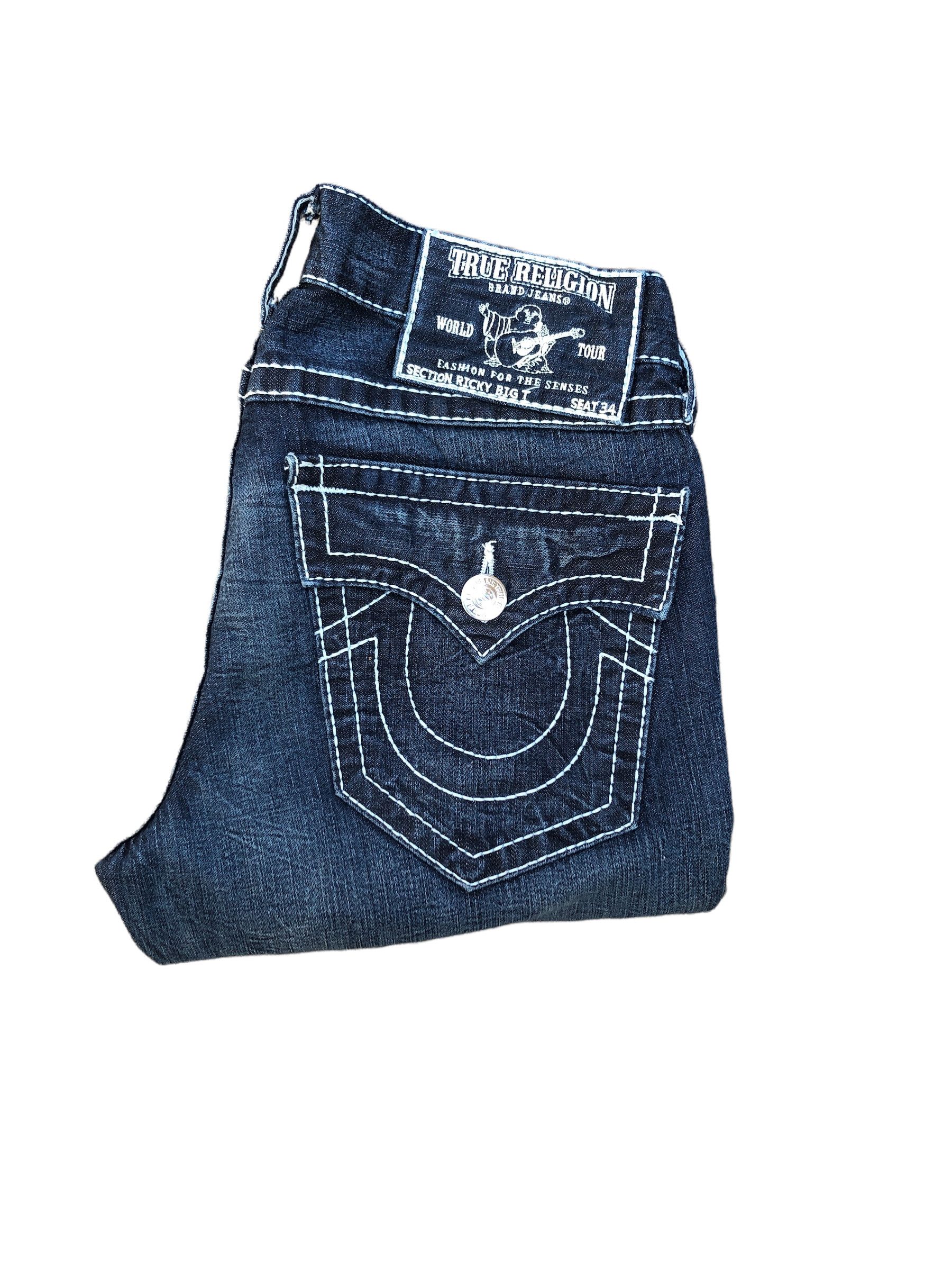 True Religion × Vintage Vintage True Religion Jeans Size 31 RICKY BIG T Blue Size US 31 - 2 Thumbnail