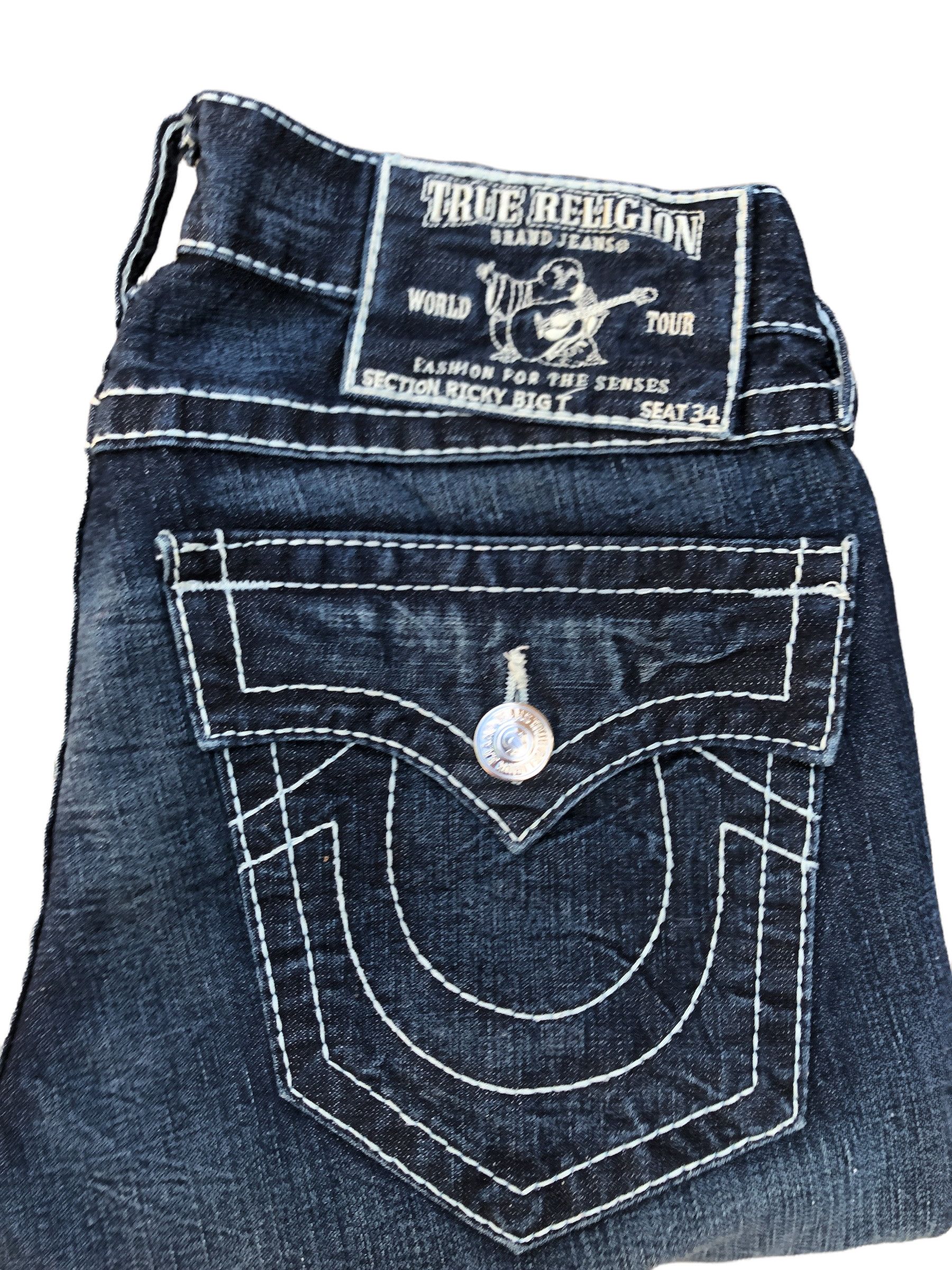True Religion × Vintage Vintage True Religion Jeans Size 31 RICKY BIG T Blue Size US 31 - 4 Thumbnail
