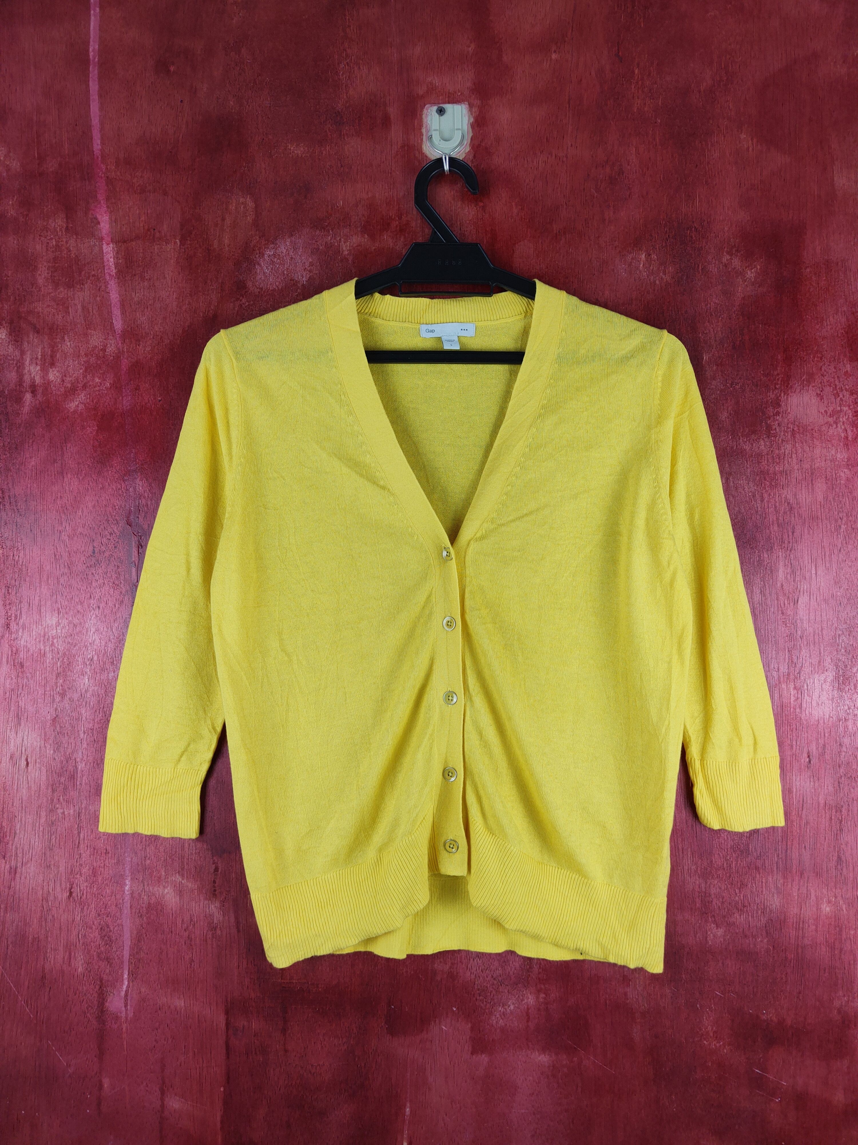 Gap × Homespun Knitwear Gap Yellow Knitwear Cardigan vintage #S1197 Size S / US 4 / IT 40 - 1 Thumbnail