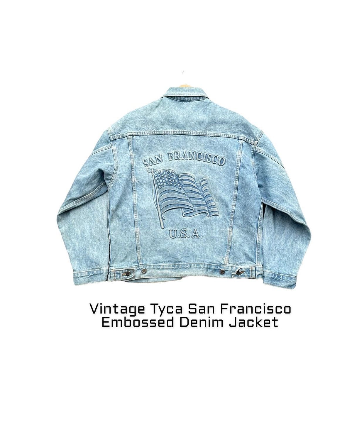 Vintage Vintage Tyca Embossed San Francisco Denim Jacket Size US XL / EU 56 / 4 - 1 Thumbnail