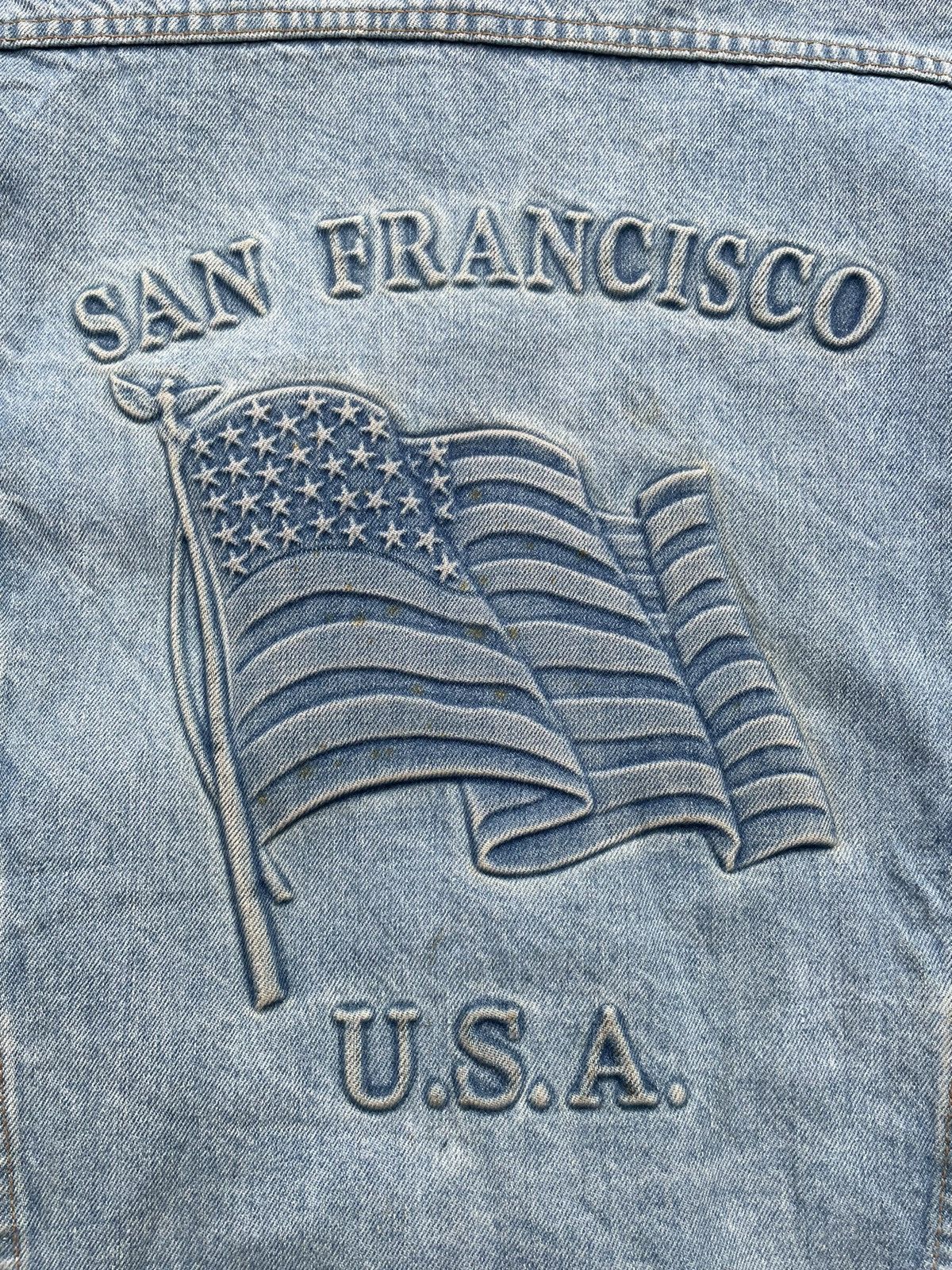 Vintage Vintage Tyca Embossed San Francisco Denim Jacket Size US XL / EU 56 / 4 - 12 Thumbnail