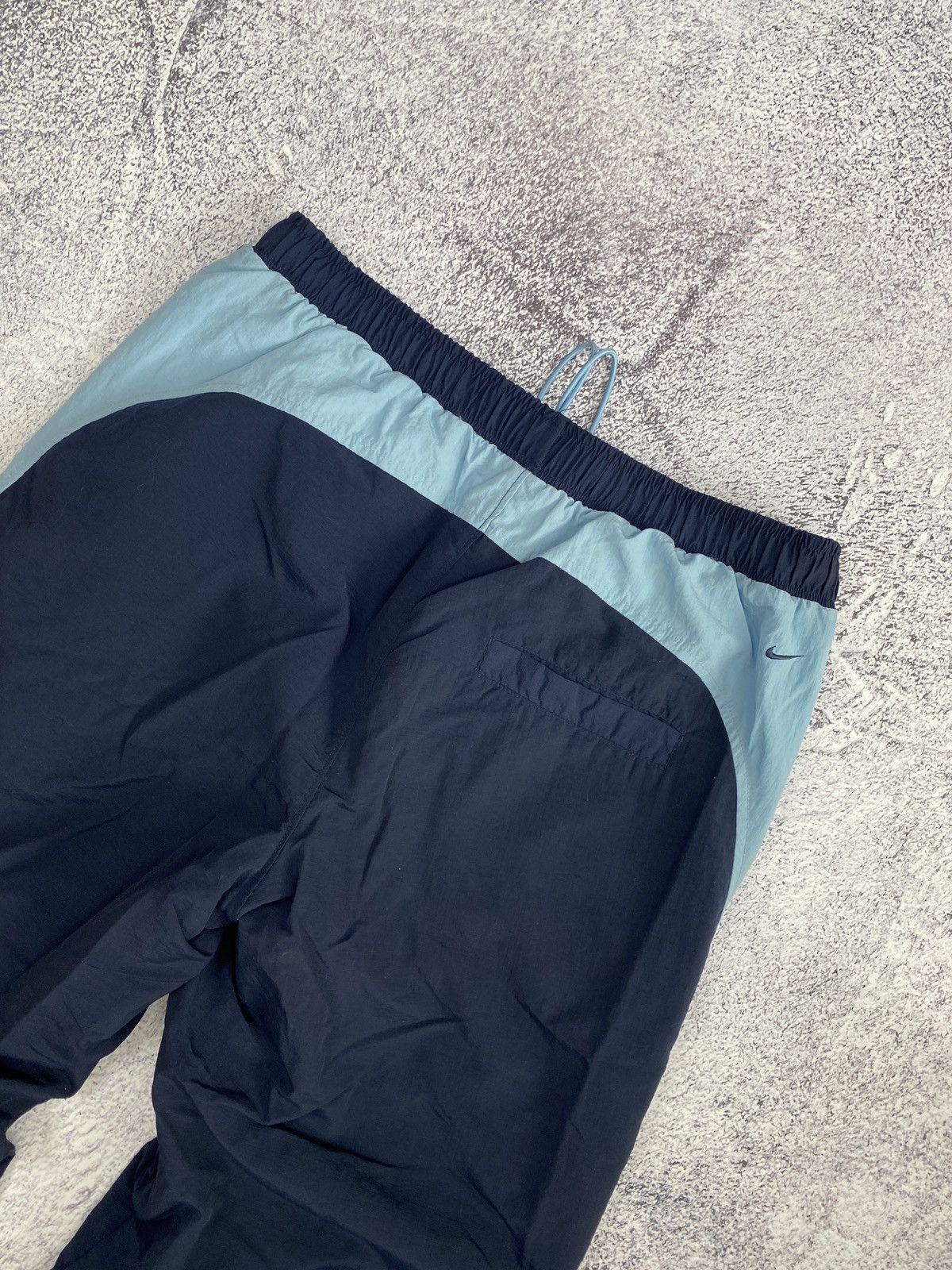 Nike × Vintage Nike y2k Vintage Nylon Drill Track Pants Swoosh Sky Blue Size US 40 / EU 56 - 7 Thumbnail