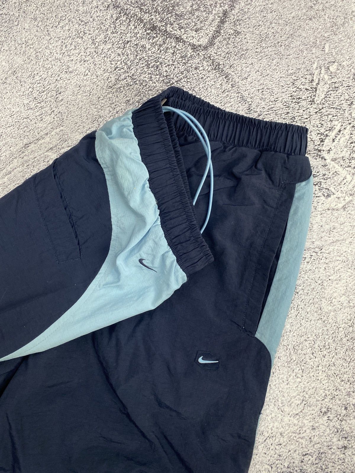 Nike × Vintage Nike y2k Vintage Nylon Drill Track Pants Swoosh Sky Blue Size US 40 / EU 56 - 4 Thumbnail