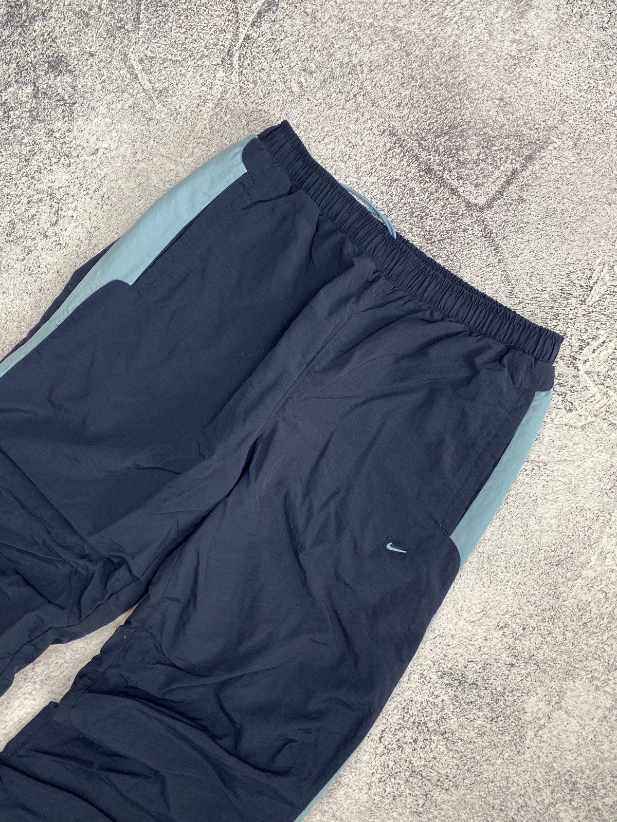 Nike × Vintage Nike y2k Vintage Nylon Drill Track Pants Swoosh Sky Blue Size US 40 / EU 56 - 2 Thumbnail