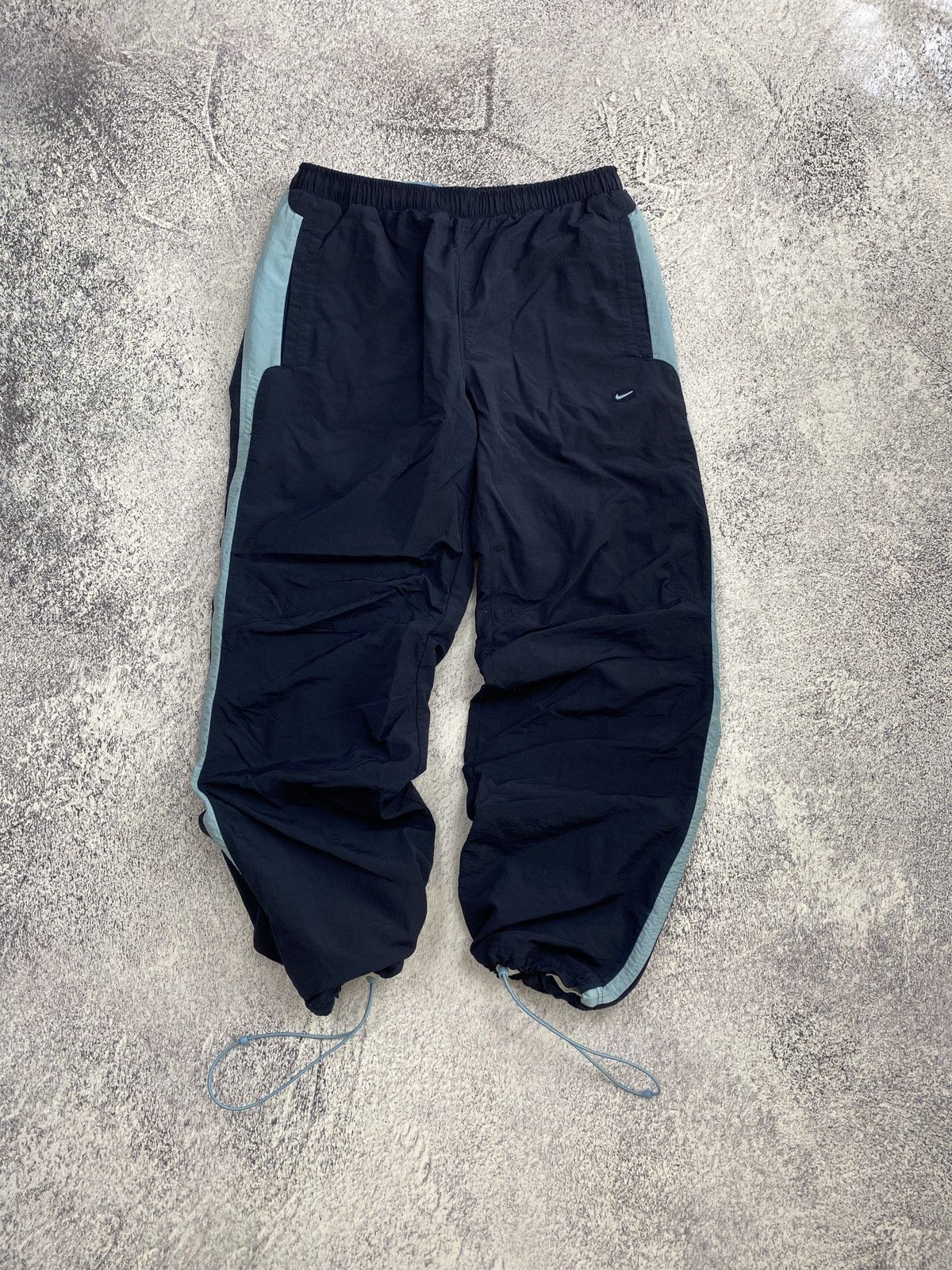 Nike × Vintage Nike y2k Vintage Nylon Drill Track Pants Swoosh Sky Blue Size US 40 / EU 56 - 1 Thumbnail